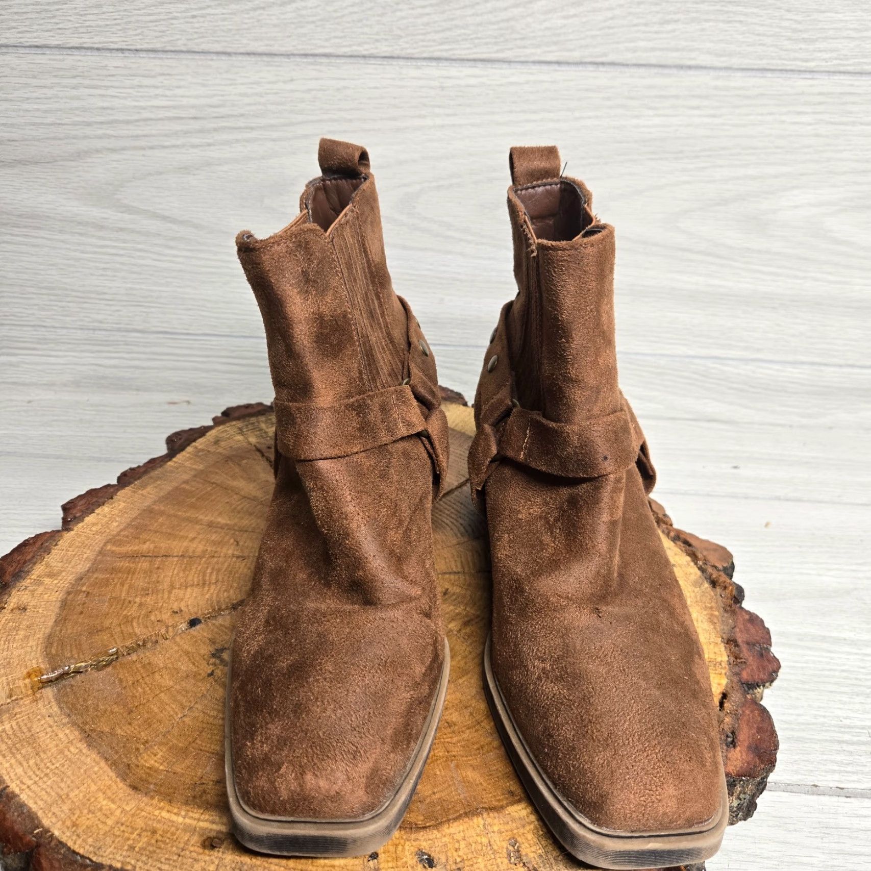 Vintage True Craft Brown Suede Slip-On Booties Women's Size 8.5 Casual Workwear Size US 8.5 / IT 38.5 - 3 Thumbnail
