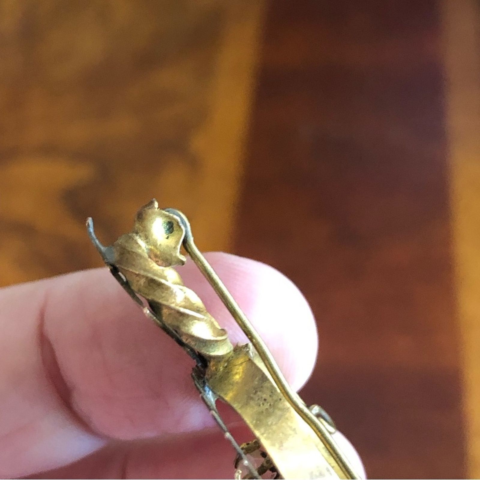 Other Antique Edwardian era Art Nouveau gilt metal c clasp brooch Size ONE SIZE - 7 Thumbnail