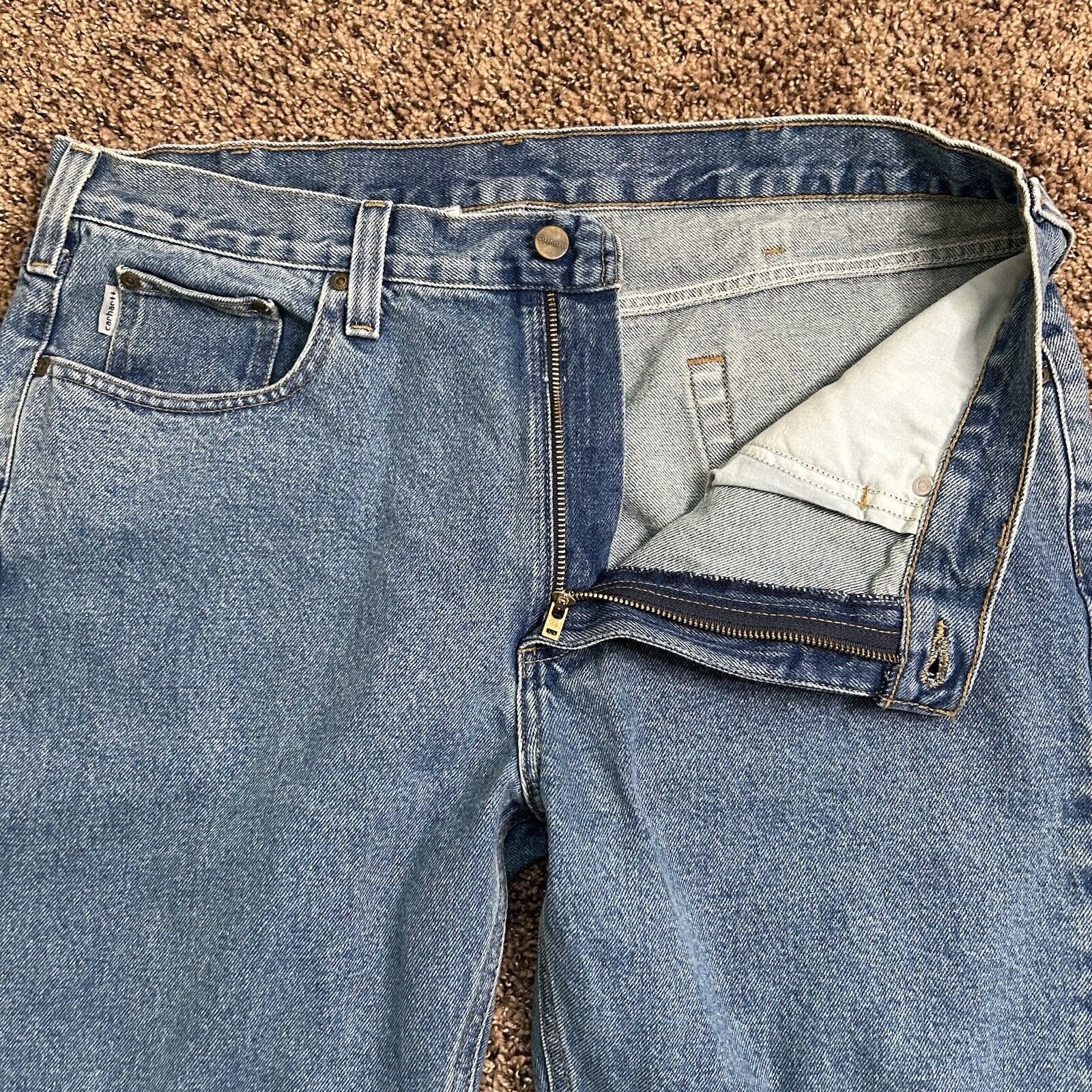 Carhartt Carhartt B480 LVB Medium Wash Traditional Fit Jeans Sz 38x32 Size US 38 / EU 54 - 5 Thumbnail