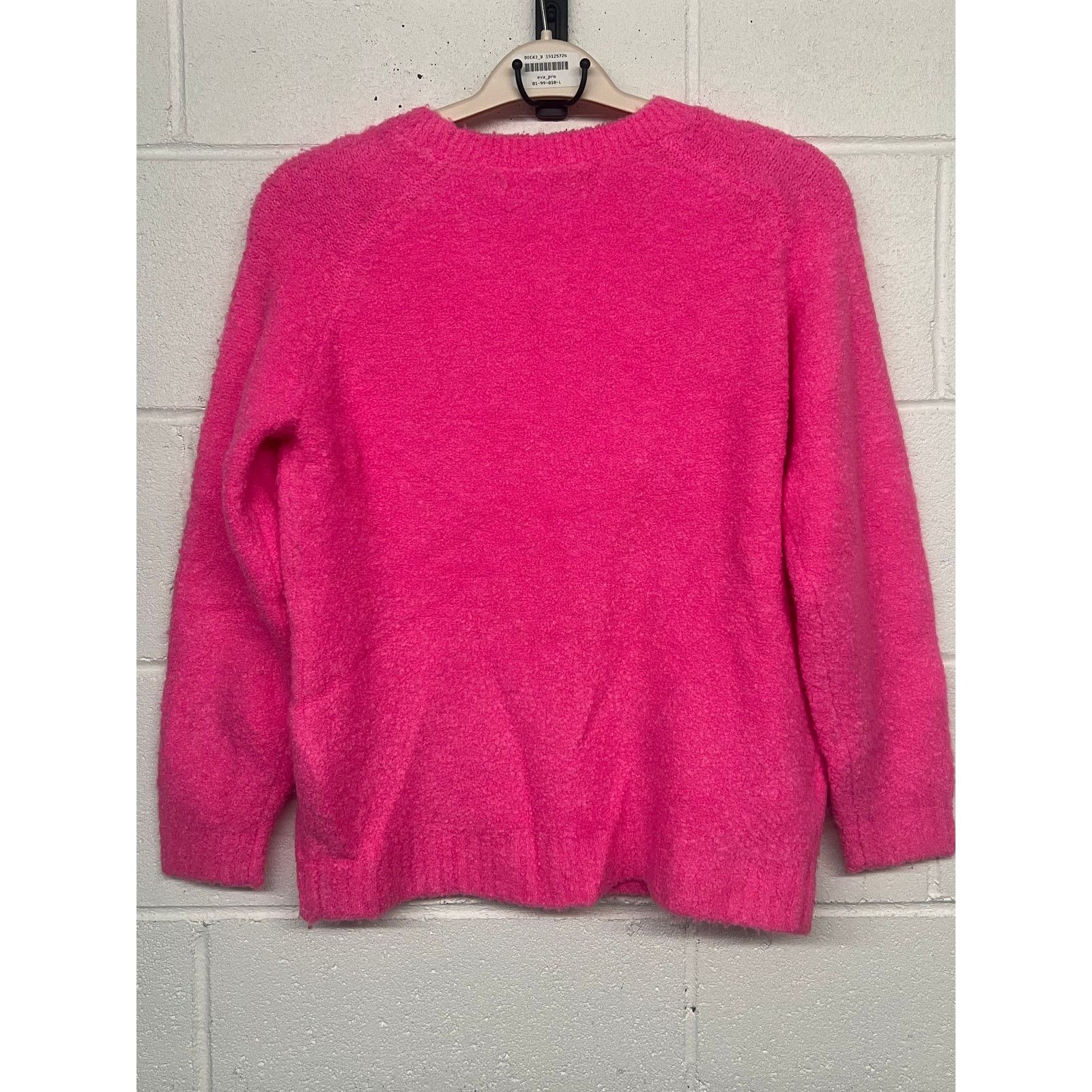 Loft Loft Sz M Medium BRIGHT pink stretch sweater top crewneck Size M / US 6-8 / IT 42-44 - 3 Thumbnail