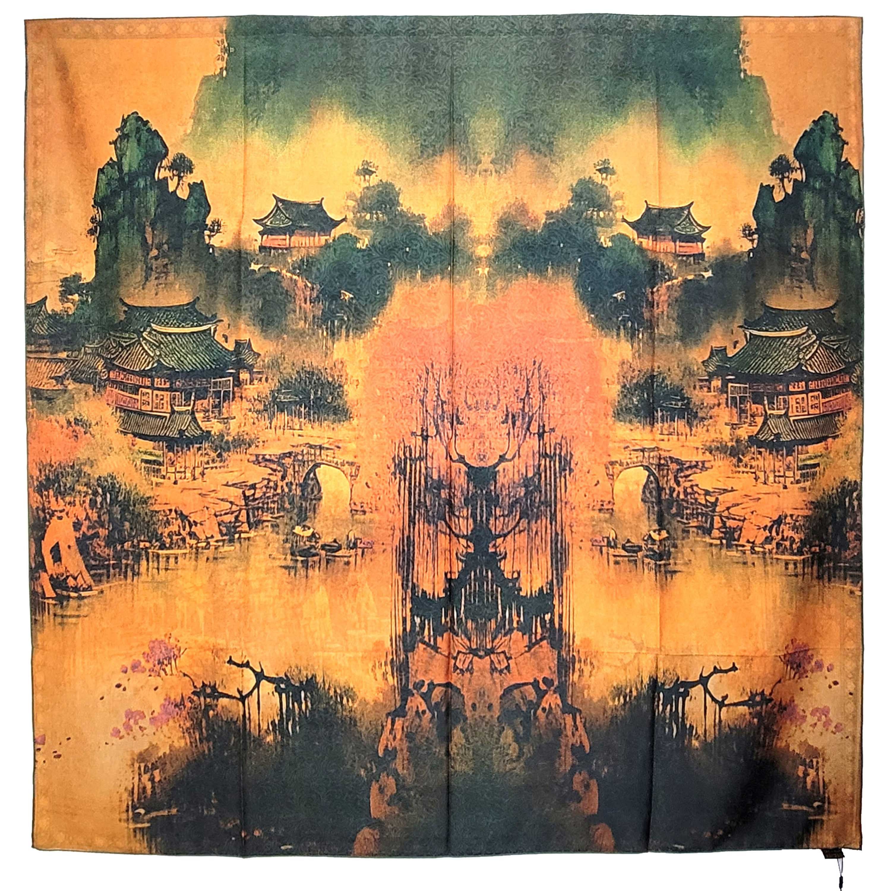 Other NWT Double Sided Silk Scarf 52"x52" Large Square Wrap 3216 Size ONE SIZE - 3 Thumbnail