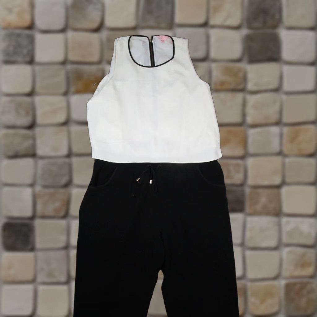 Ted Baker Ted Baker Jumpsuit Womens XL White One-Piece Sleeveless Round Neck Zip Casual Party/Cocktail Travel Size 40" / US 18 - 1 Thumbnail