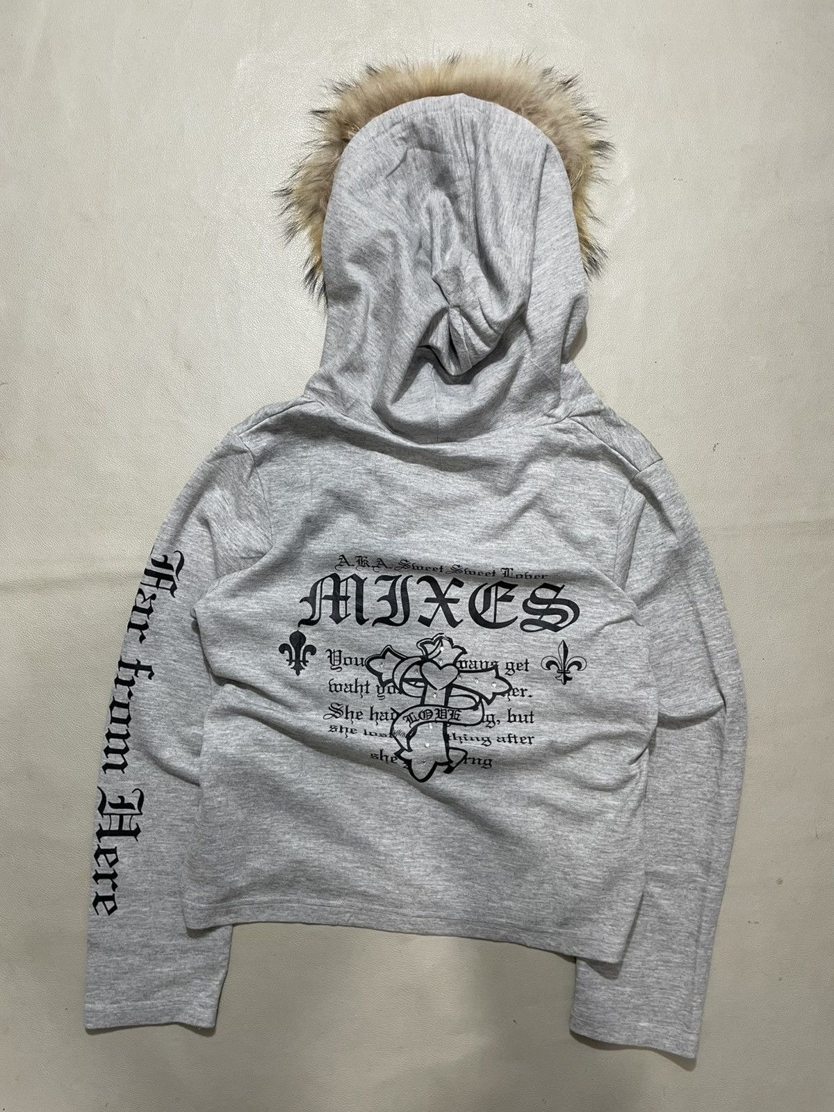 Japanese Brand Japanese Cropped Fur zip Hoodie gothic punk lgb ifsix style Size US L / EU 52-54 / 3 - 5 Thumbnail