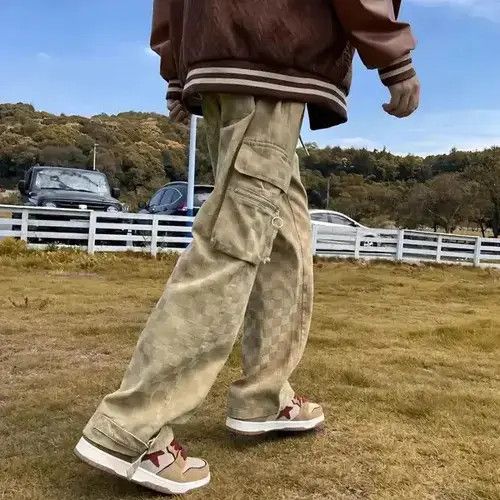Japanese Brand × Jean Elastic Waist Mens Chessboard Wide Leg Jeans Size US 30 / EU 46 - 4 Thumbnail