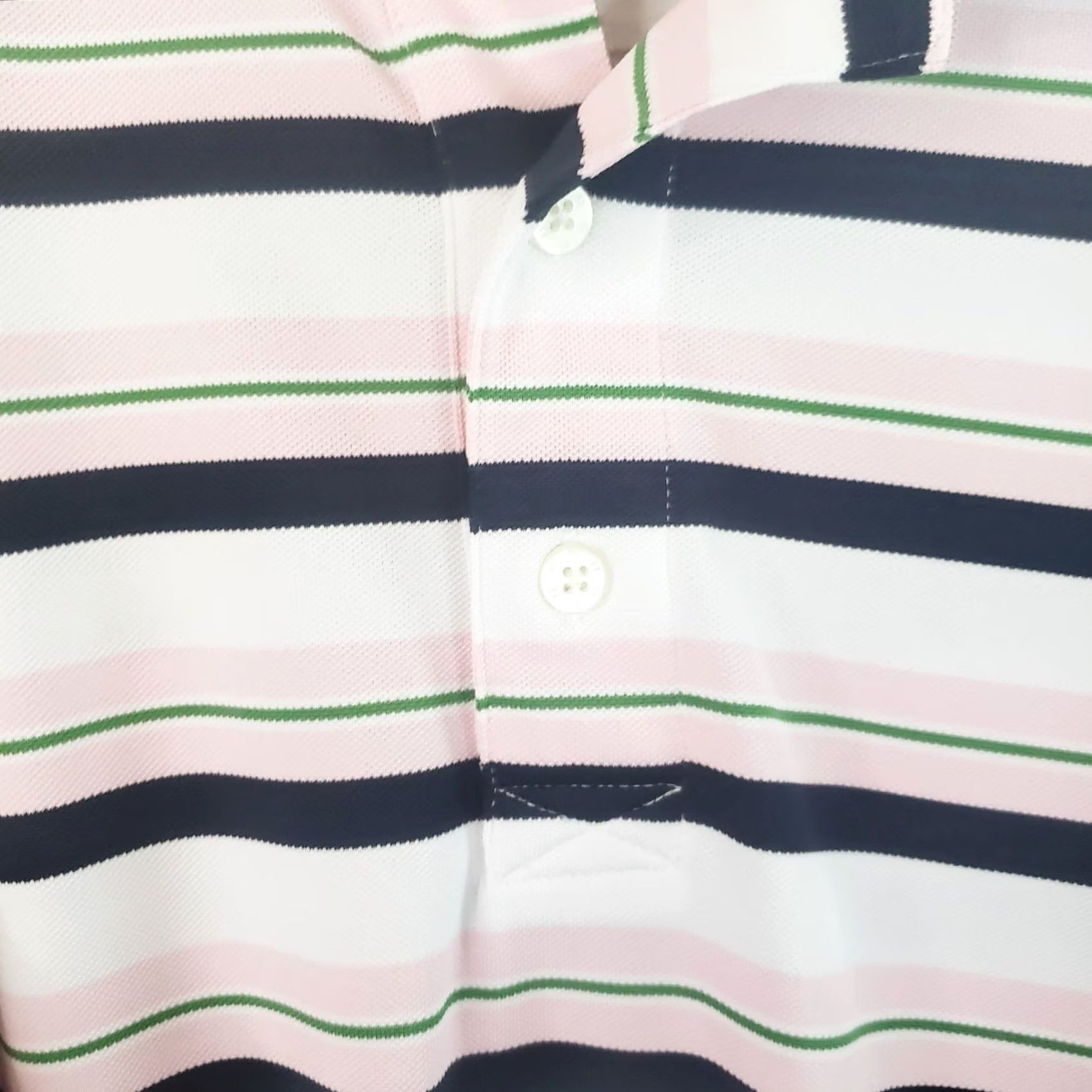 Footjoy FootJoy Polo Shirt Mens L Multicolor Striped Short Sleeve Collared Logo Golf Casual Preppy Athletic Fit Indoor/Outdoor Seasonal Size US L / EU 52-54 / 3 - 6 Thumbnail