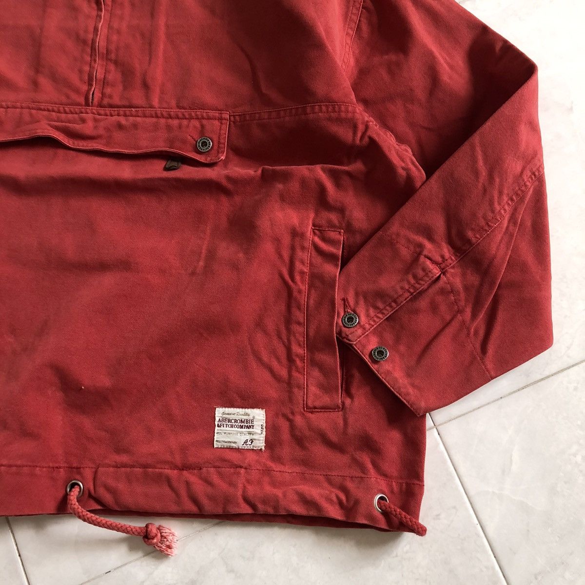 Abercrombie & Fitch ABERCROMBI & FITCH Red Pullover Pouch Country Jacket Size US L / EU 52-54 / 3 - 6 Thumbnail