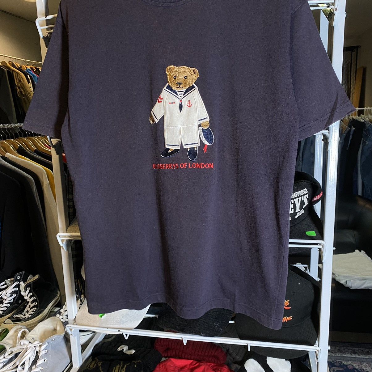 Burberry Vintage Burberrys Bear Embroidered Tee Size US L / EU 52-54 / 3 - 4 Thumbnail