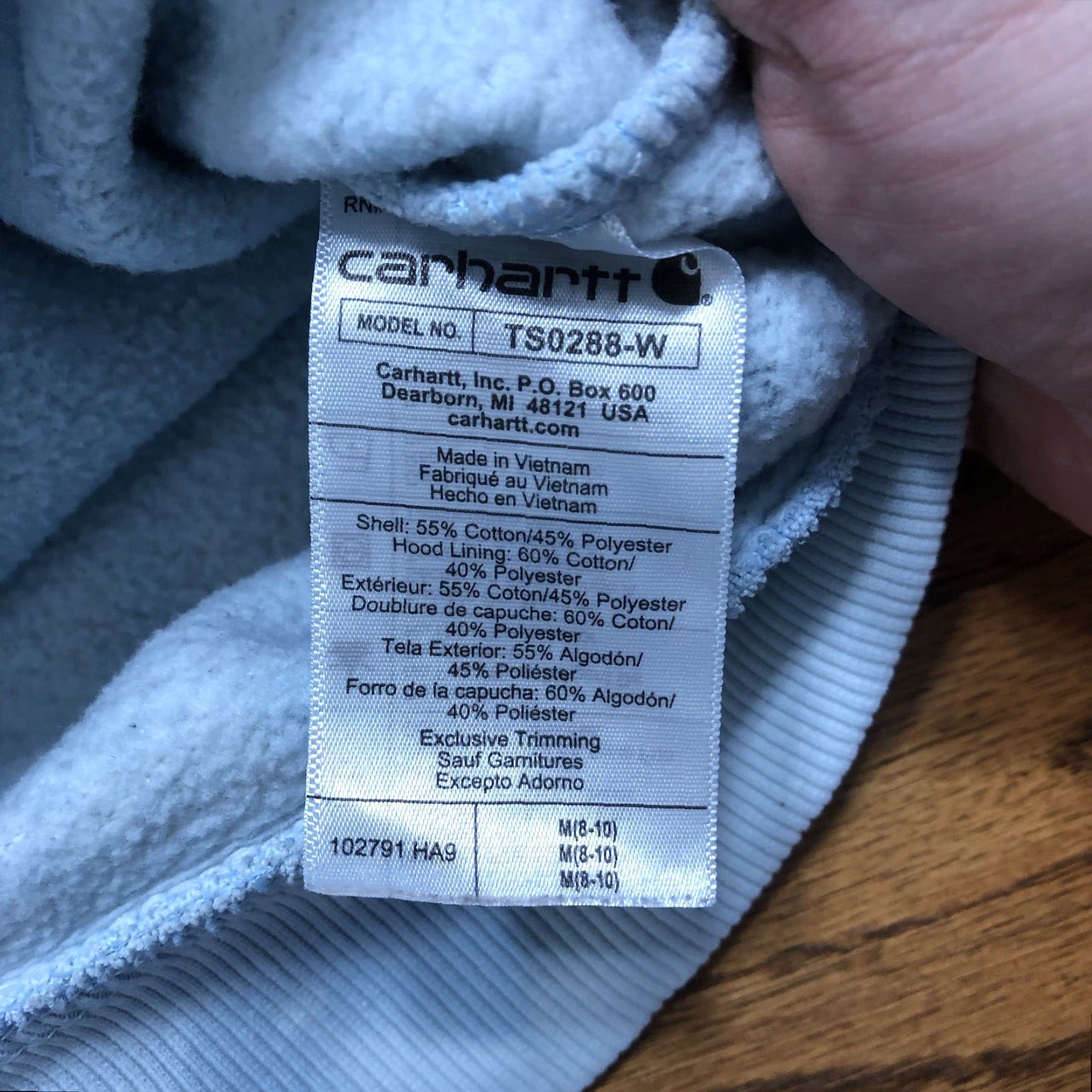 Carhartt VINTAGE Carhartt Womens M Blue Relaxed Pullover Hoodie Sweatshirt Acid Wash Tie Dye Size M / US 6-8 / IT 42-44 - 4 Thumbnail