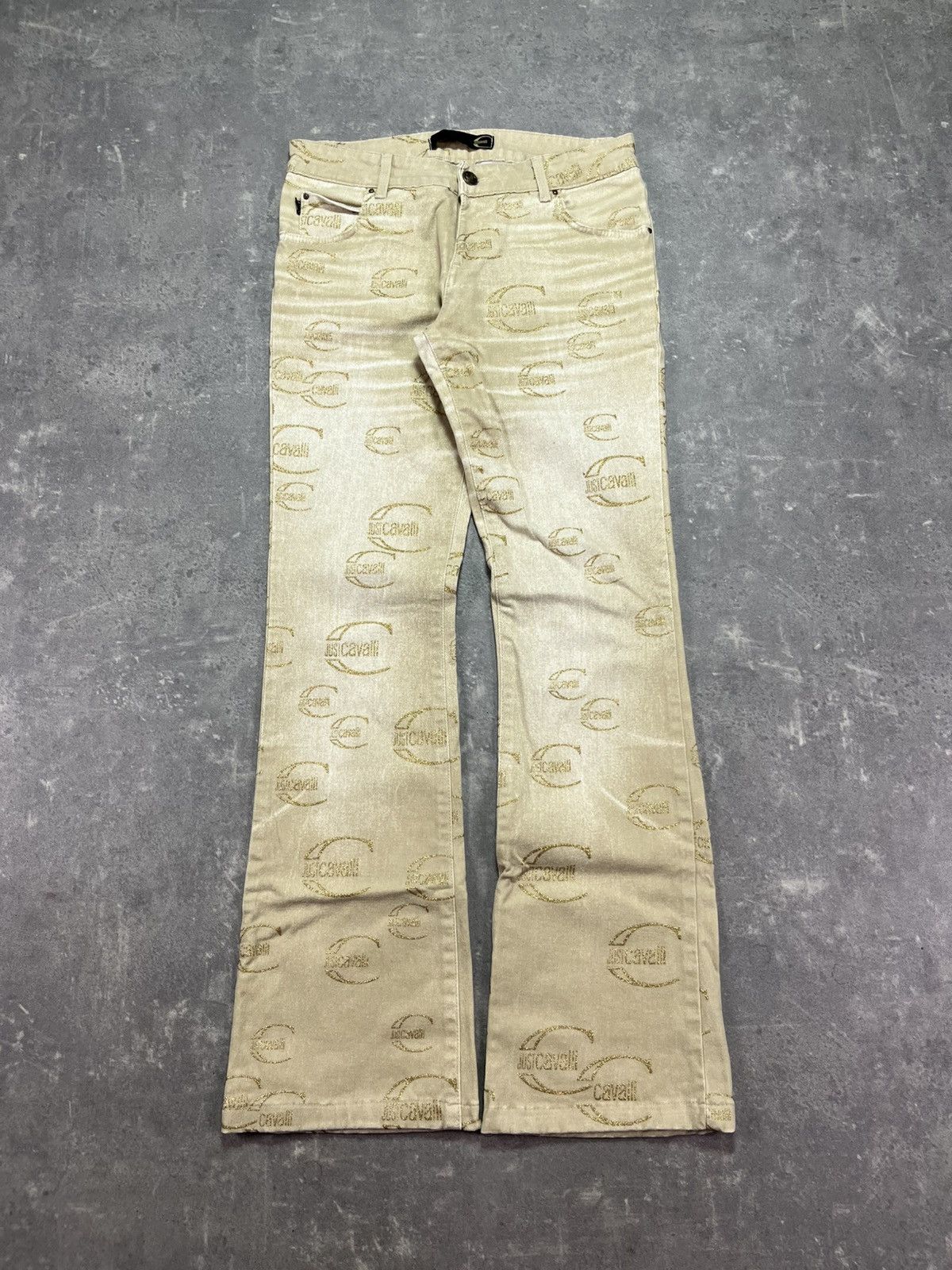 Just Cavalli 00s Just Cavalli Monogram Print Flared Jeans 28 Size US 28 / EU 44 - 1 Thumbnail