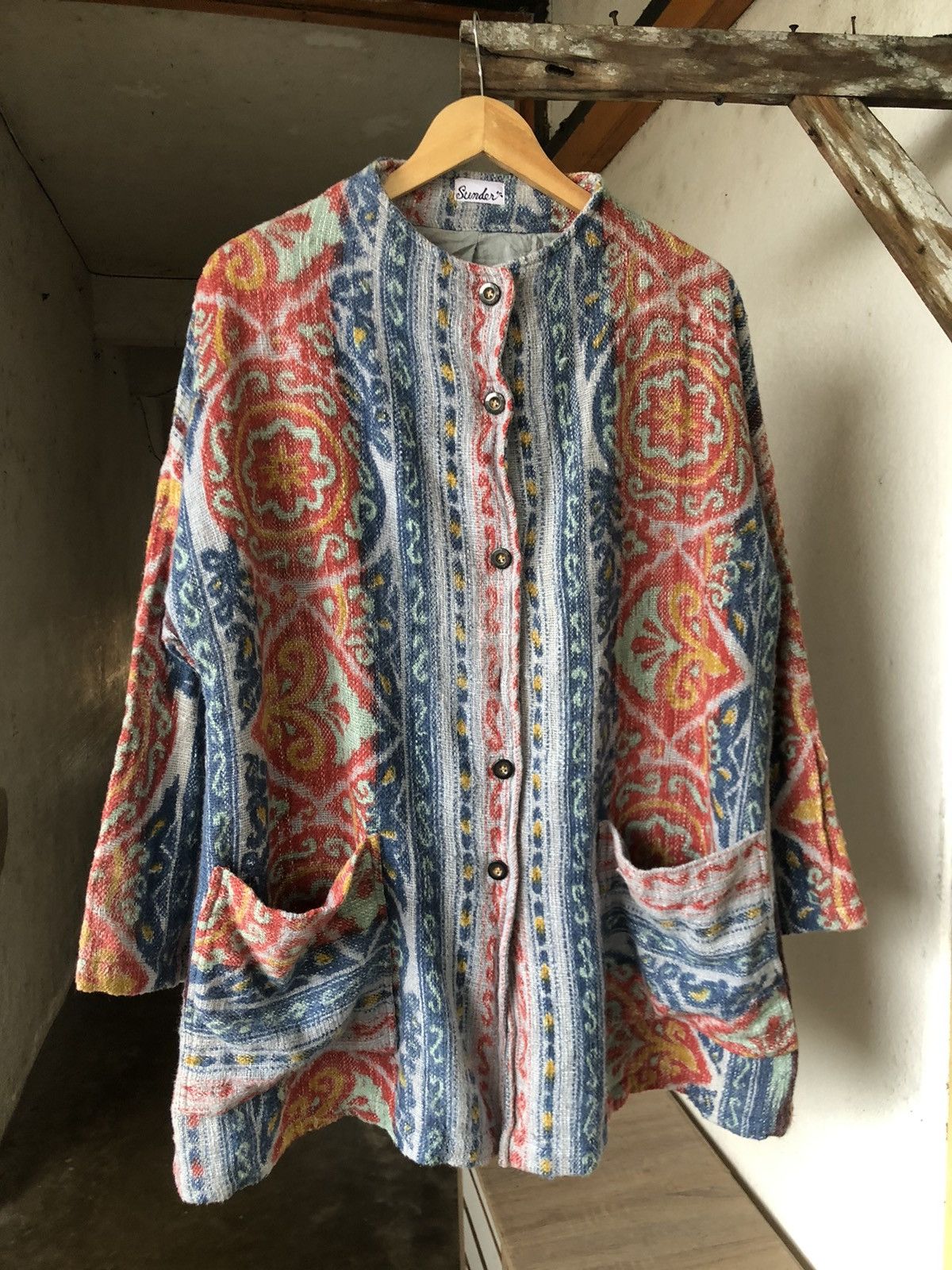 Native ❗️Sunder Native Cotton Knit Gaudy Oversize Jacket Like Coogi Size US M / EU 48-50 / 2 - 5 Thumbnail