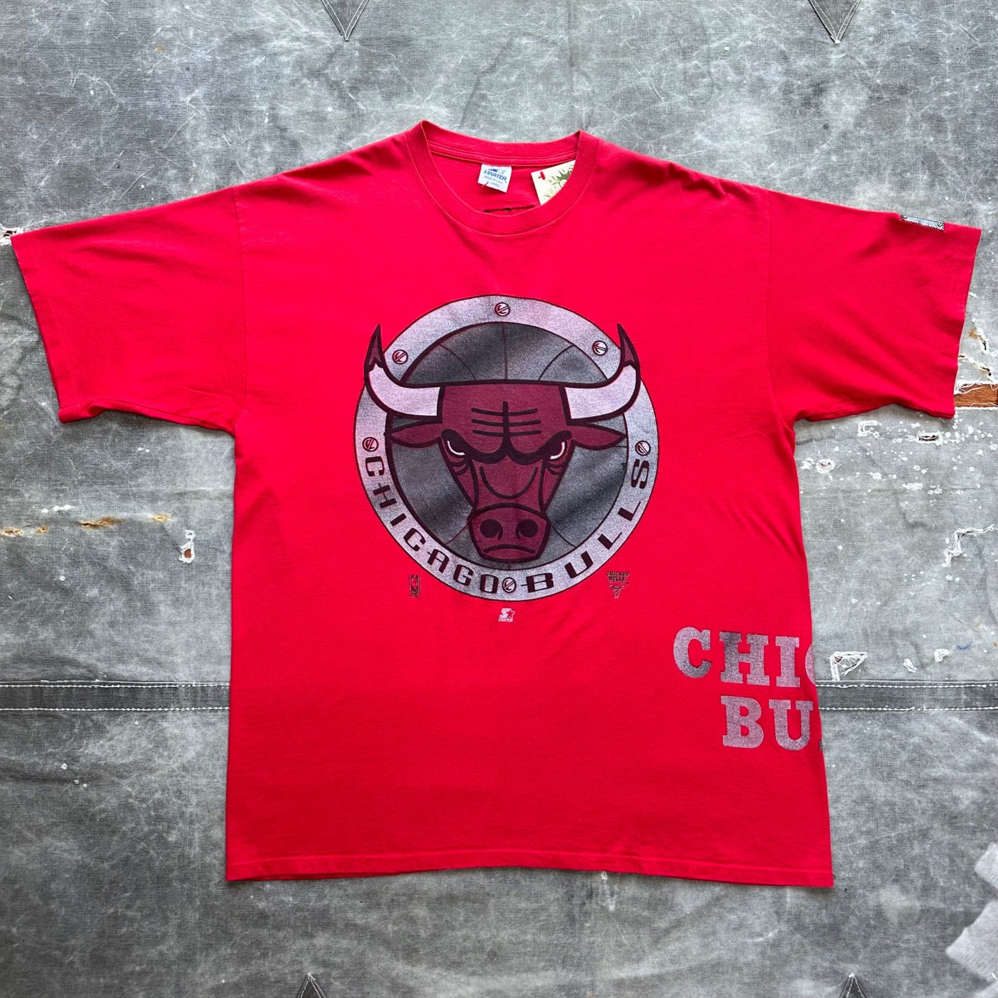 Vintage Vintage 90s Starter Chicago Bulls NBA Metal X Series Shirt Size US XL / EU 56 / 4 - 1 Thumbnail