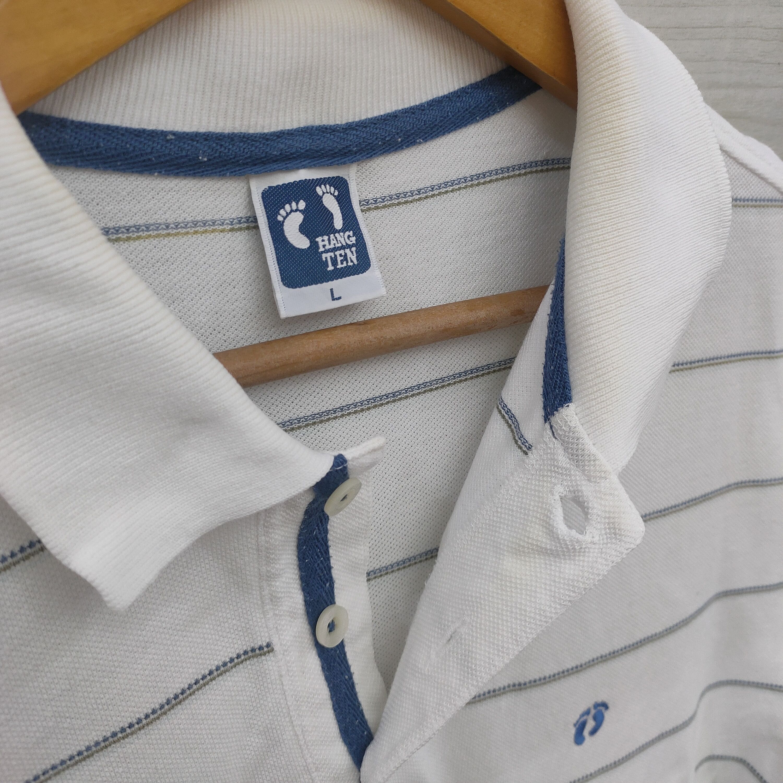 Hang Ten × Vintage Vintage Hang Ten Embroidery Blue Stripes Size L Size US L / EU 52-54 / 3 - 10 Thumbnail