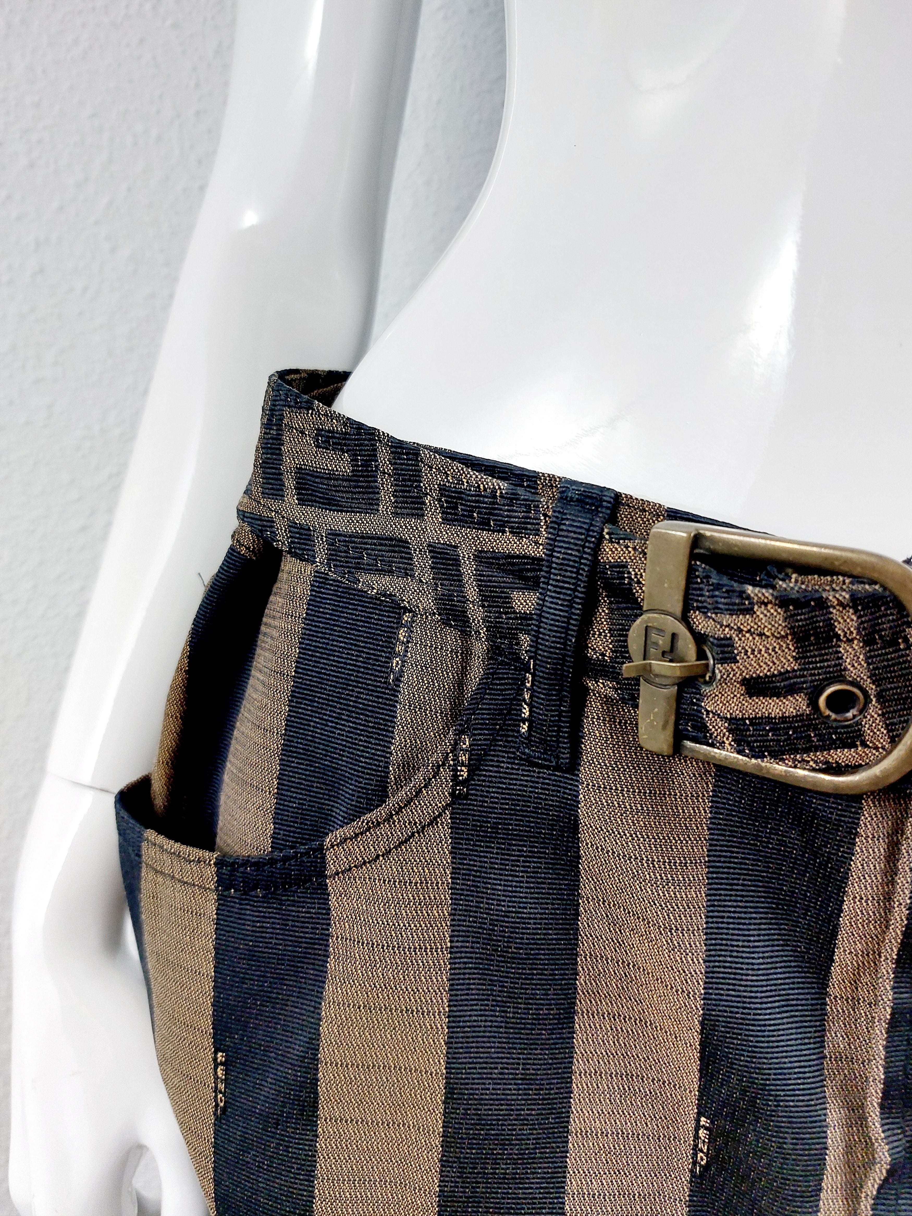 Fendi Fendi Zucca FF Belted Monogram FF 90’s Mini Pencil Skirt Size 32" / US 10 / IT 46 - 3 Thumbnail