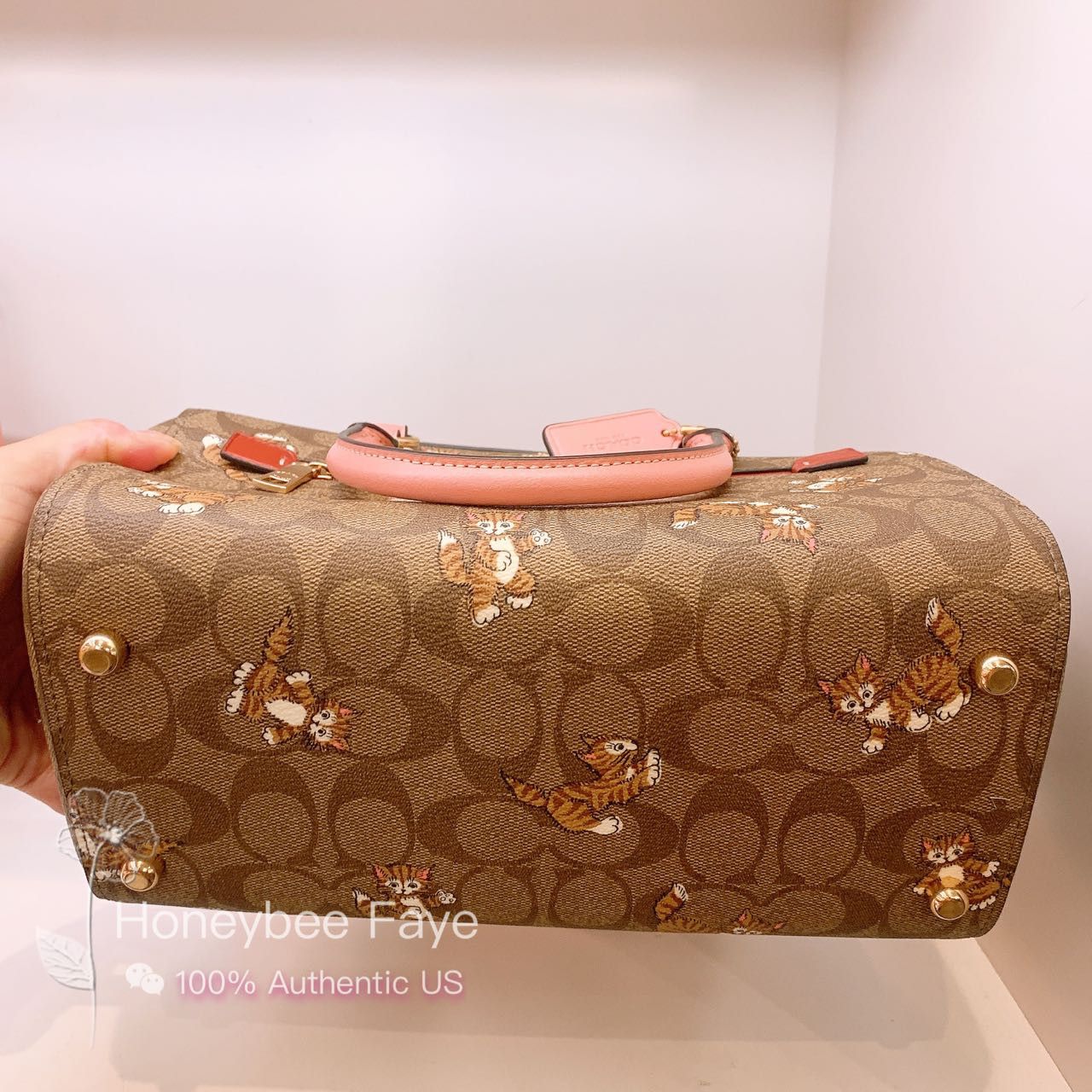 Coach Rowan Satchel Bag With Dancing Kitten Print CC425 Size ONE SIZE - 5 Thumbnail