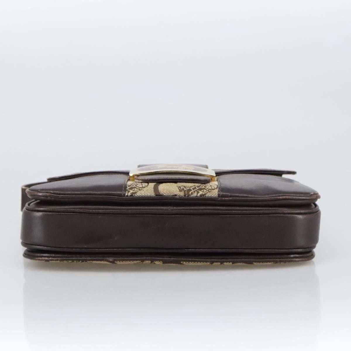 Celine CELINE C Sulky Shoulder Bag Canvas Leather Beige Brown Gold Size ONE SIZE - 5 Thumbnail