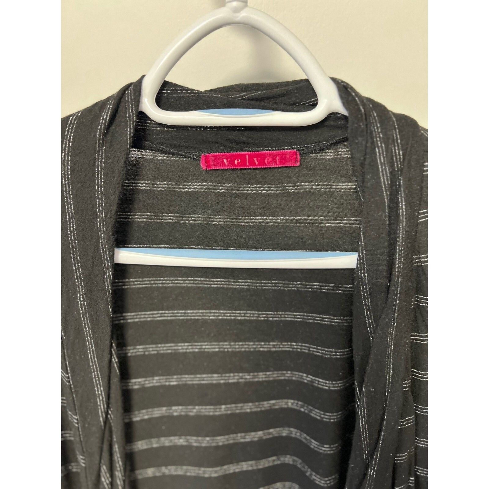 Velvet Velvet Brand Striped Cardigan Metallic Silver / Black ( S ) Size S / US 4 / IT 40 - 2 Thumbnail
