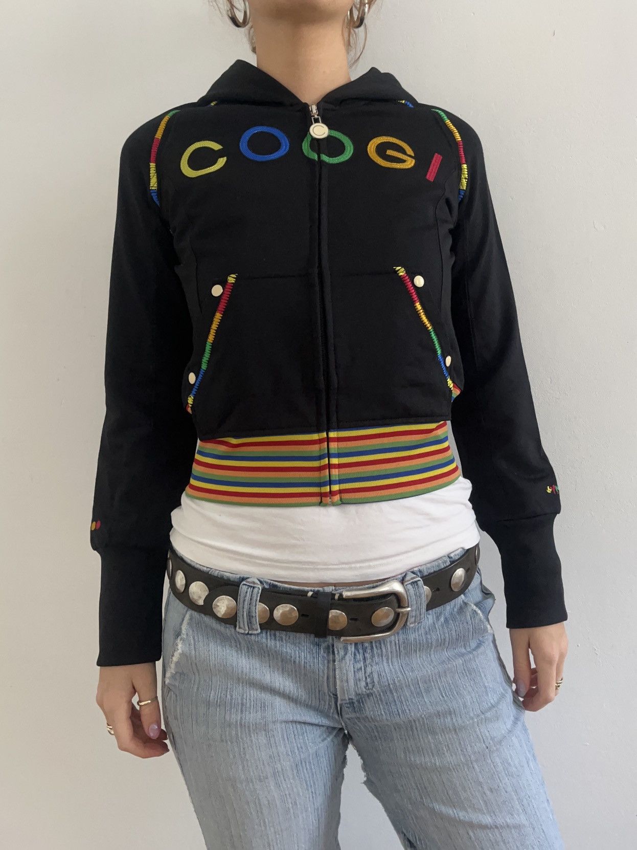 Coogi COOGI Cropped Zip Hoodie Rainbow Trim / Y2K Size S / US 4 / IT 40 - 2 Thumbnail