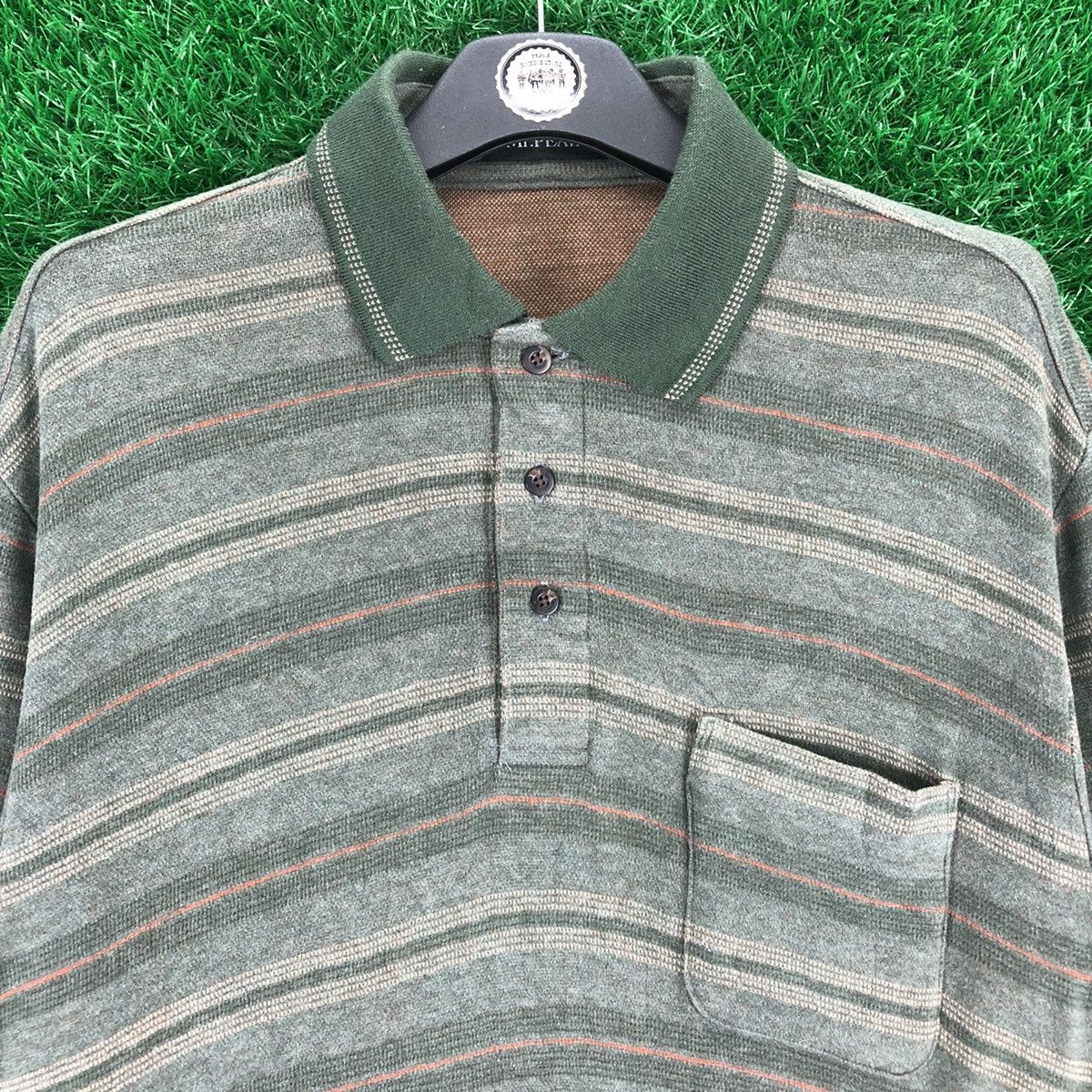 Designer × Japanese Brand × Vintage Vintage 90's Polo Knit Shirt Striped by Mr.Peal Size US L / EU 52-54 / 3 - 7 Thumbnail
