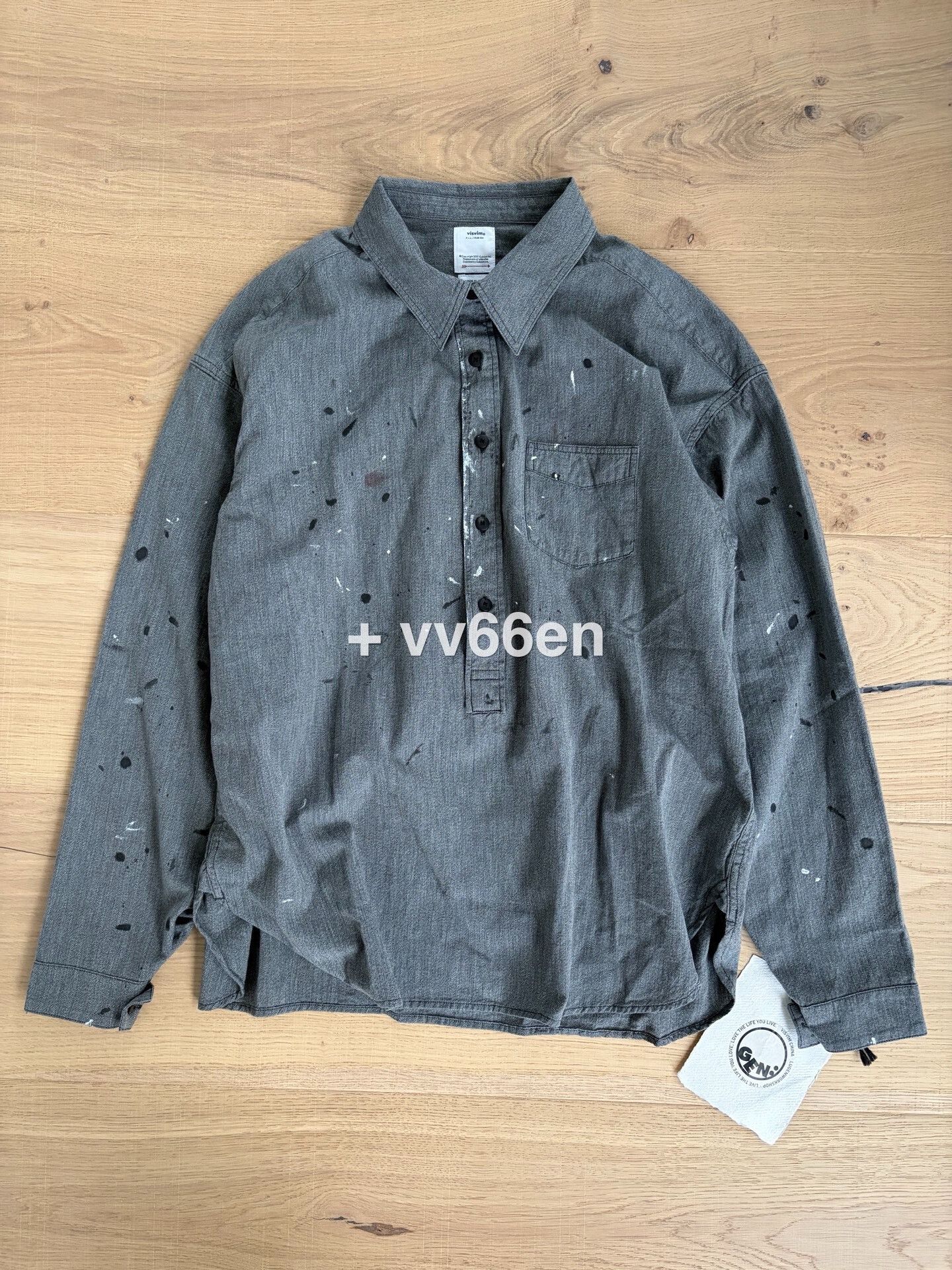 Visvim VISVIM 1910 P.O. Chambray Paint Splatter Shirt Size US L / EU 52-54 / 3 - 1 Thumbnail