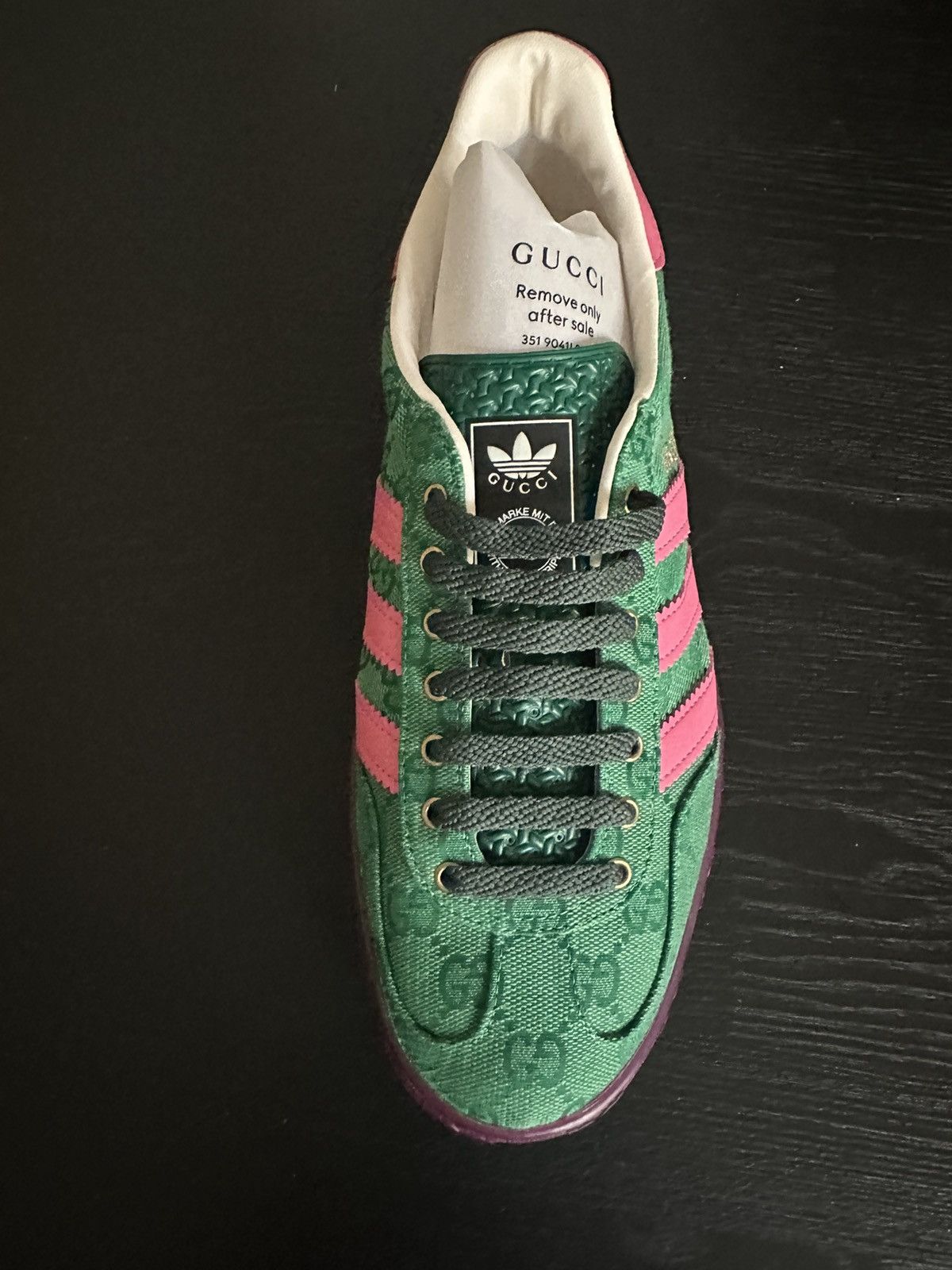 adidas gazelle silver green womens Adidas x Gucci Men's Gazelle Leather & Suede Black / Green / Red Low Top  Sneakers main image 0