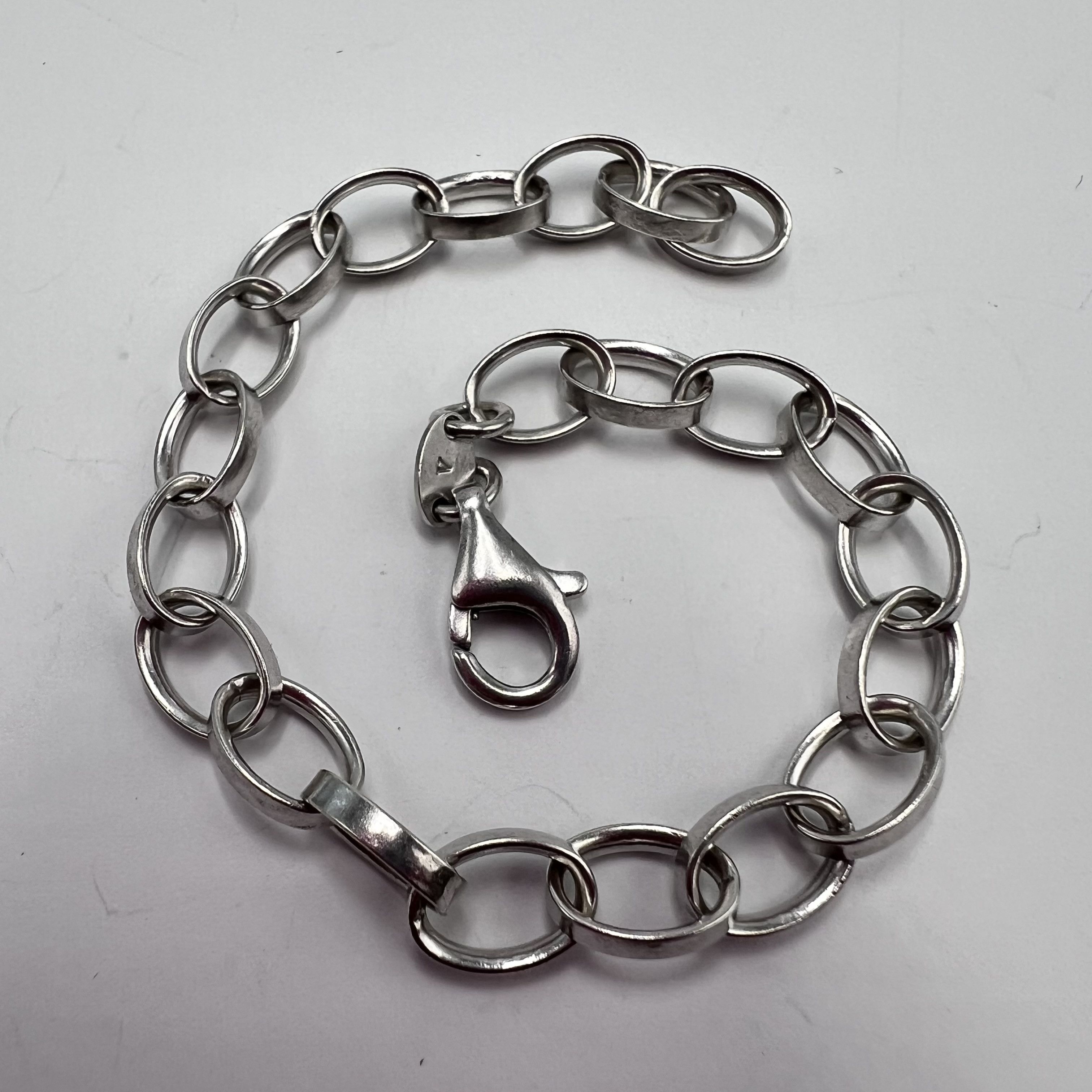 Sterling Silver Vintage Bracelet Chain Sterling Silver 925 Jewelry 8.40gr Size ONE SIZE - 1 Thumbnail