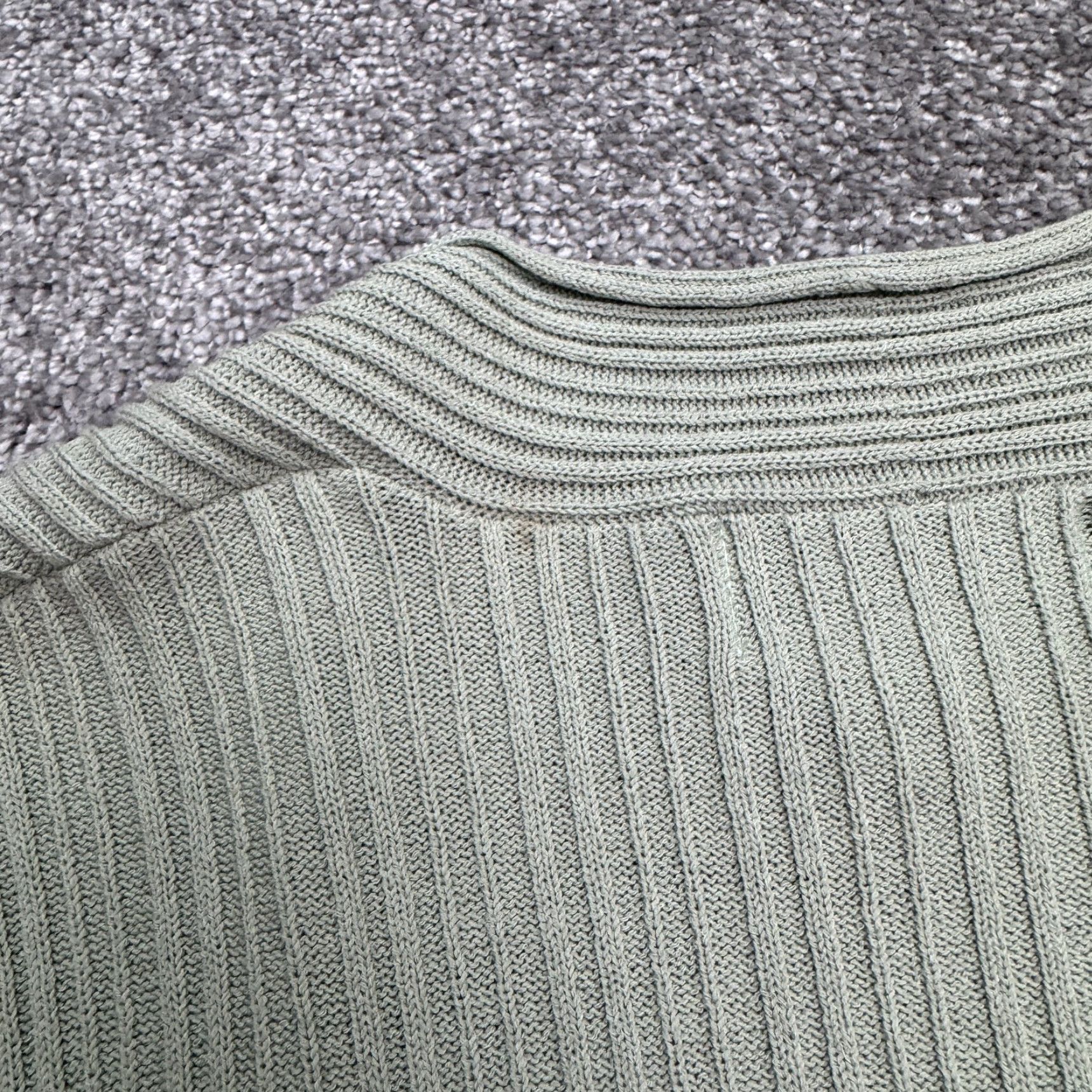 Bloomingdale's VINTAGE Bloomingdale's 90s Open Cardigan Sweater Womens Small Sage Green Classic Lightweight Size S / US 4 / IT 40 - 4 Thumbnail