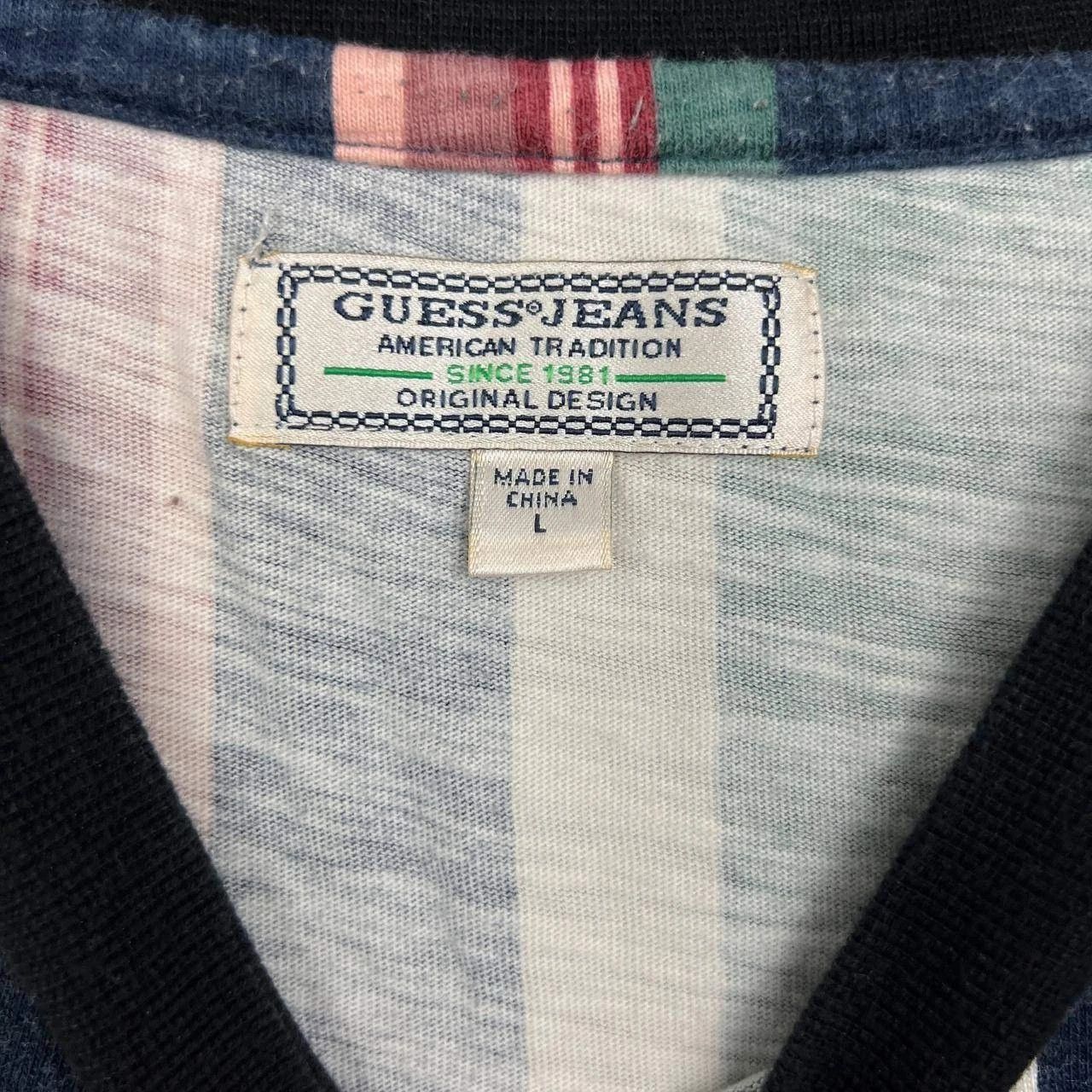 Guess Vintage Guess Jeans USA Shirt Men Striped Crew Neck Cotton L Size US L / EU 52-54 / 3 - 6 Thumbnail