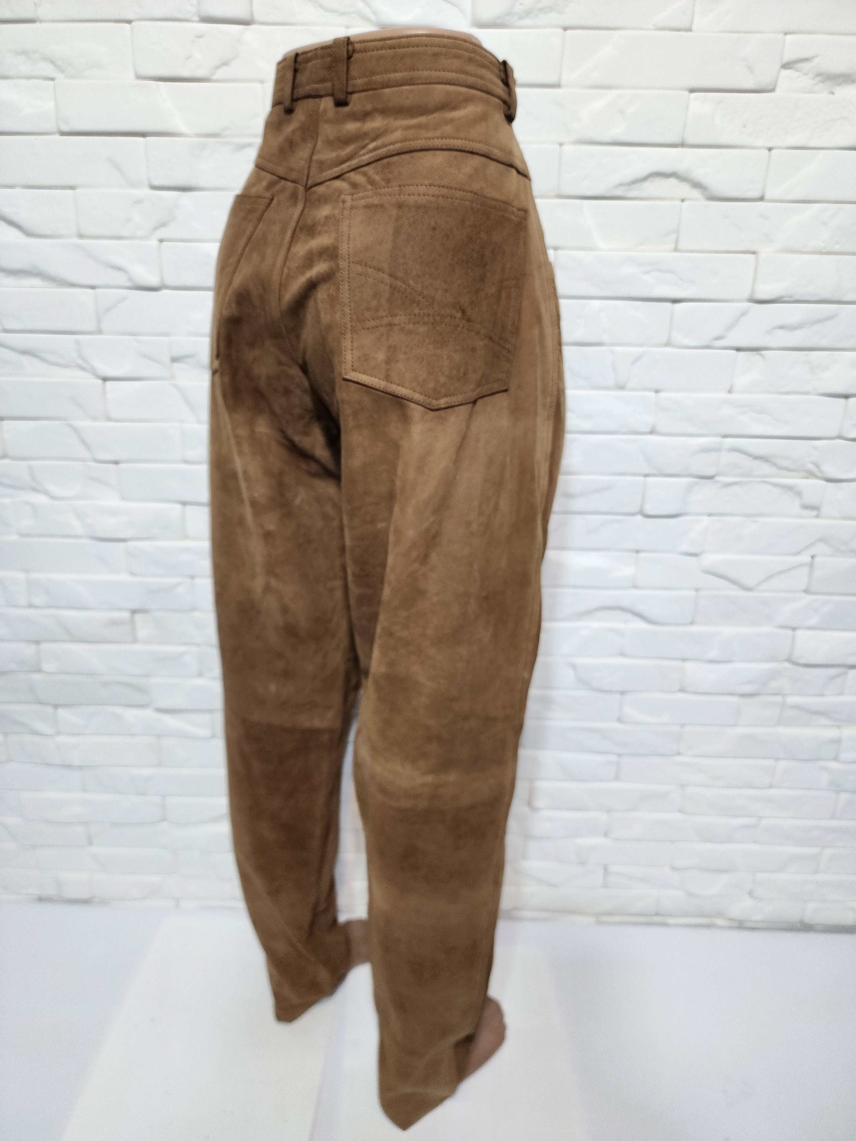 Genuine Leather Brown Men's Nubuck Leather Pants Size US 31 - 6 Thumbnail