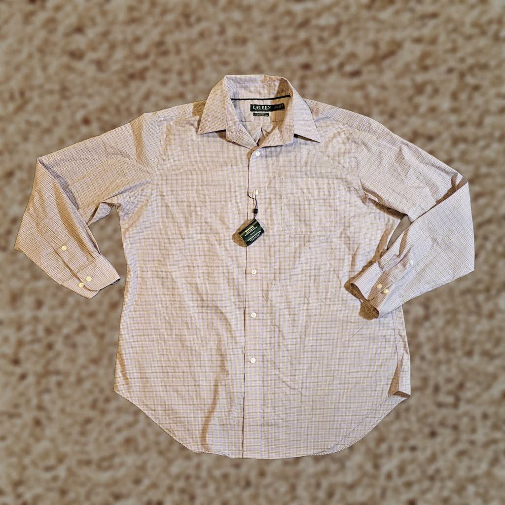 Ralph Lauren Lauren Ralph Lauren Shirt Mens 16.5 Purple Plaid Classic Stretch No Iron Career Dress Size US XL / EU 56 / 4 - 1 Thumbnail