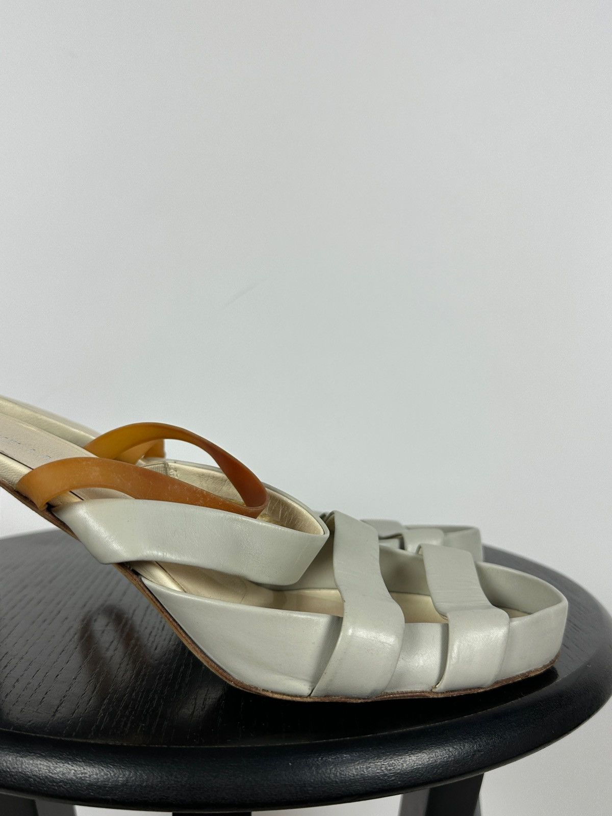 Helmut Lang 00s Vintage Helmut Lang Leather Strappy Sandals Heels Size US 9 / IT 39 - 15 Thumbnail