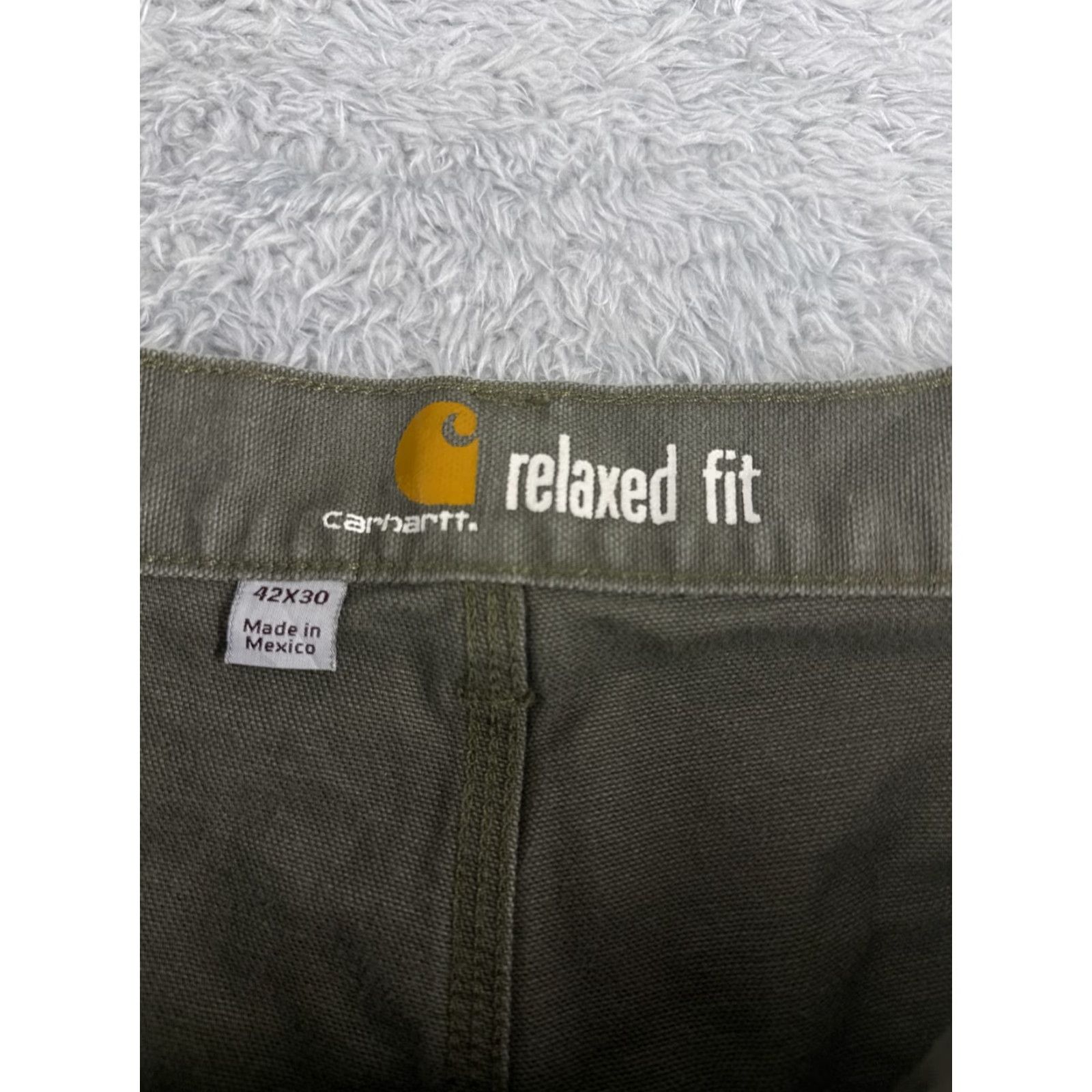 Carhartt Carhartt Pants Men 42 Green Washed Duck Relaxed-Fit Dungaree 100% Cotton Cargo Size US 42 / EU 58 - 6 Thumbnail