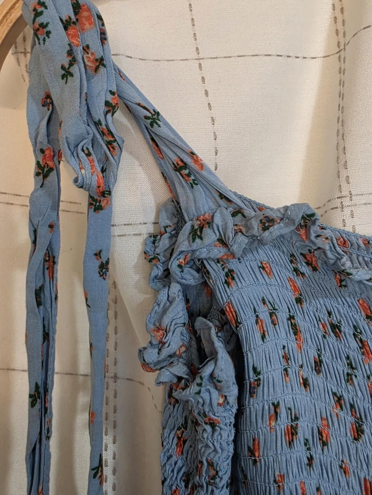 Free People Free People Bella Blue Mini Dress Size L / US 10 / IT 46 - 5 Thumbnail