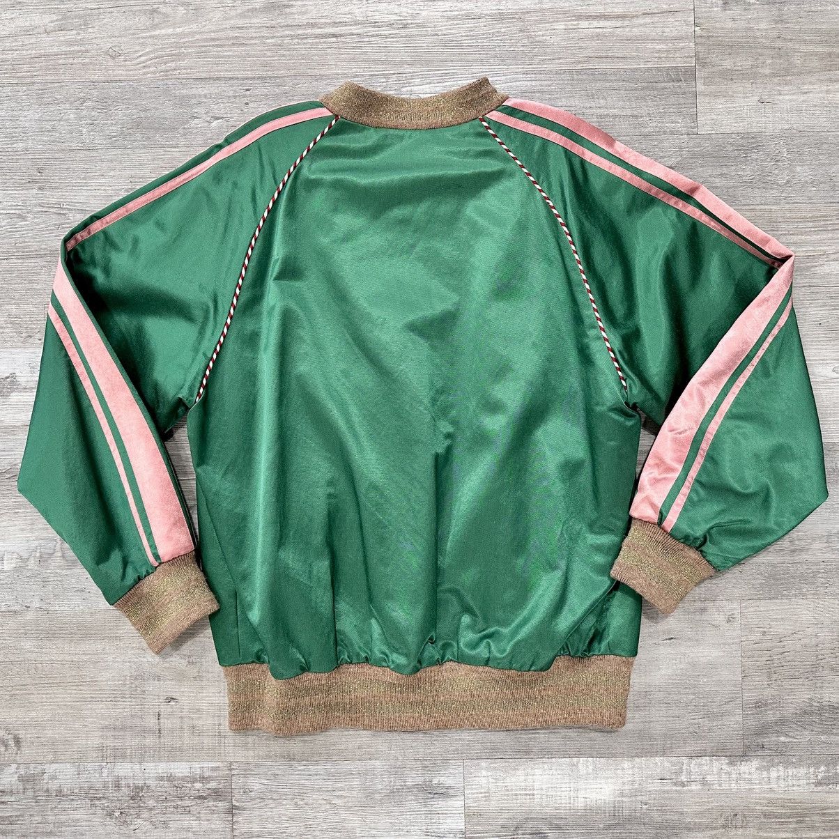 Gucci GUCCI GREEN PINK SATIN EMBROIDERED PANTHER BOMBER SIZE 50 L Size US L / EU 52-54 / 3 - 5 Thumbnail