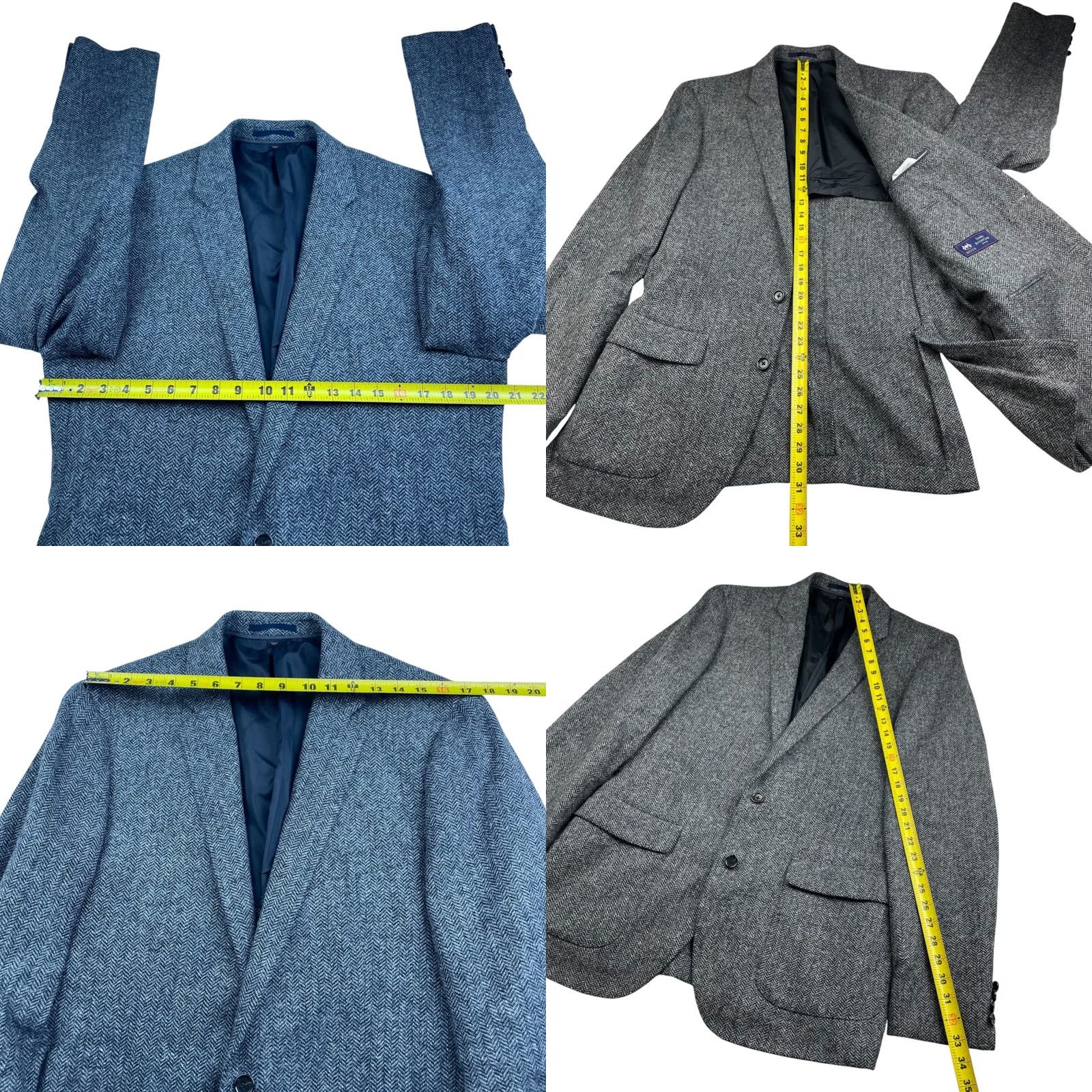 J.Crew J.Crew Blazer Men’s Ludlow Tweed Moon Wool Gray Herringbone 42L 2-Button Long Jacket Size 42R - 8 Thumbnail