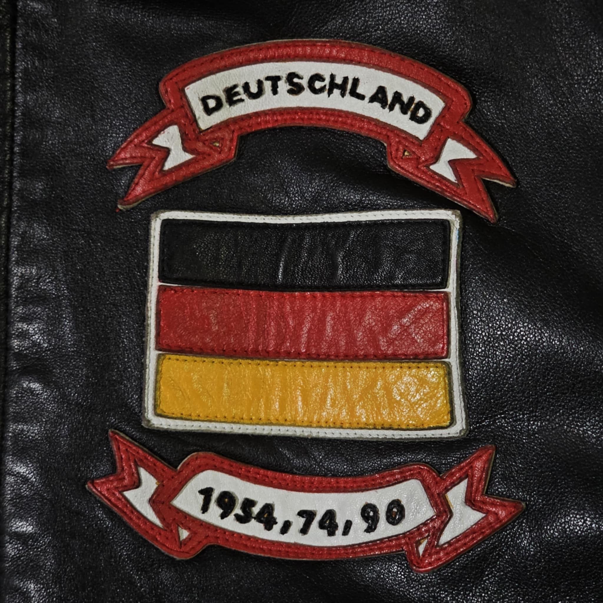 Vintage Germany Vintage 90s Jeff Hamilton World Cup Leather Jacket Size US L / EU 52-54 / 3 - 5 Thumbnail