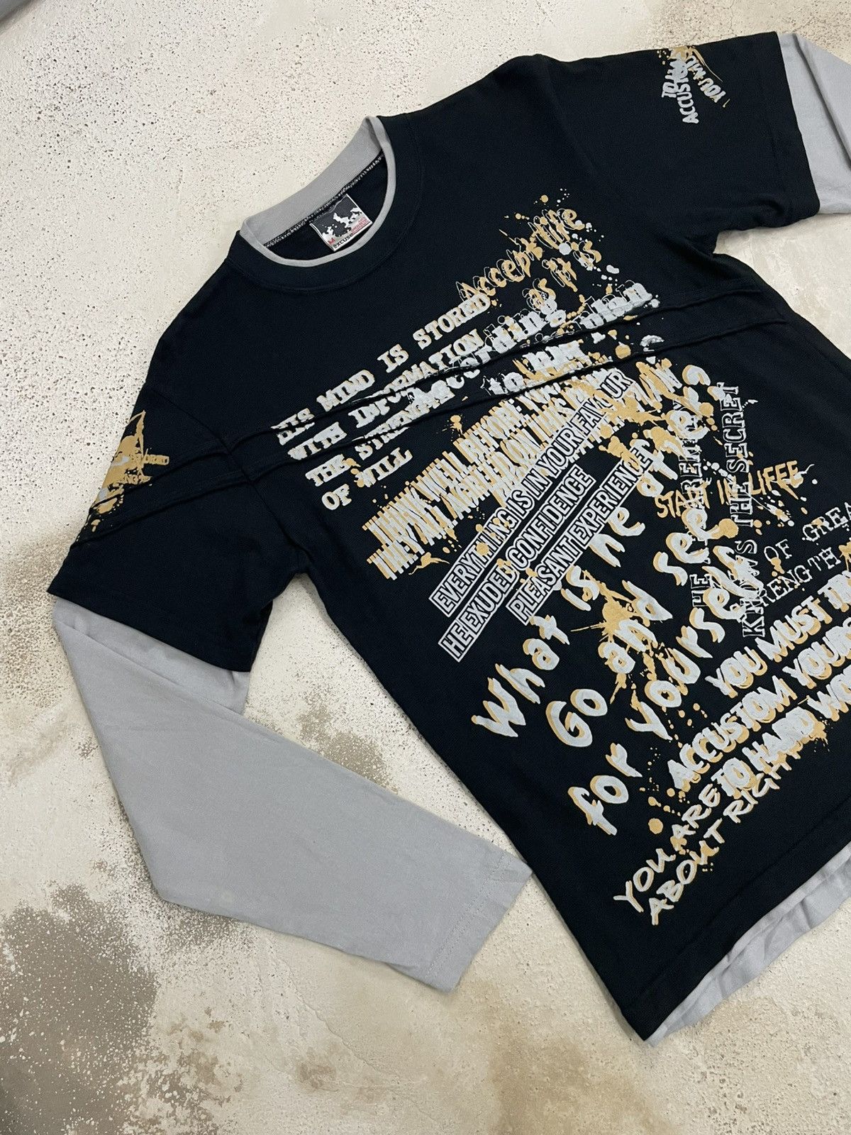 JNCO Excuse Layer Wording 3D Graffiti Y2K Motivation Life Story Size US M / EU 48-50 / 2 - 4 Thumbnail