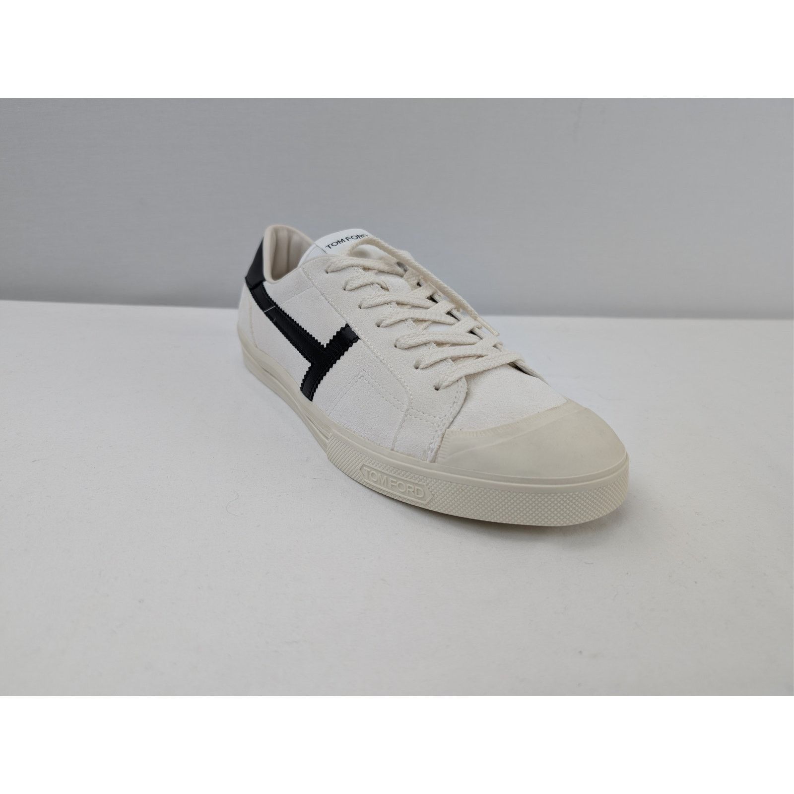 Tom Ford o1rshd1 Jarvis leather low-top sneakers in white/black Size US 8 / EU 41 - 2 Thumbnail