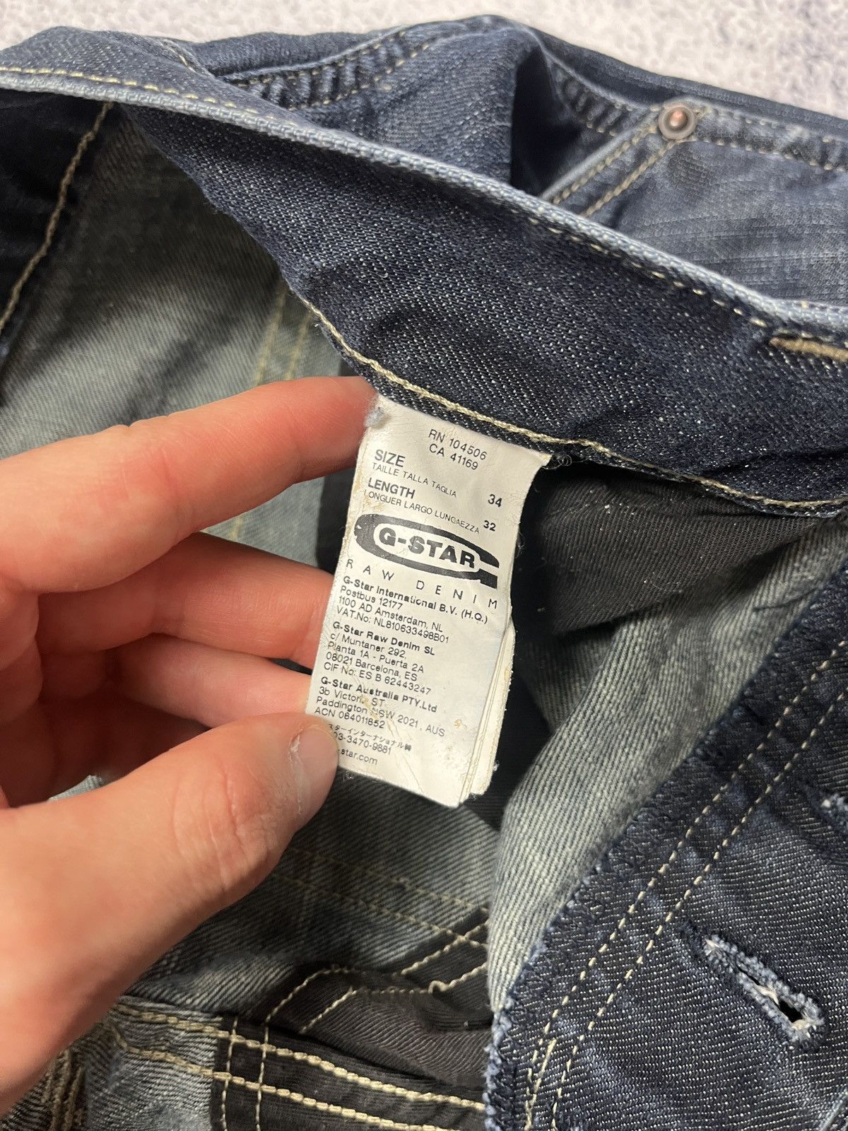 G-Star G-STAR Raw Big Logo Denim Pants Jeans Streetwear Hype 34x32 Size US 32 / EU 48 - 11 Thumbnail