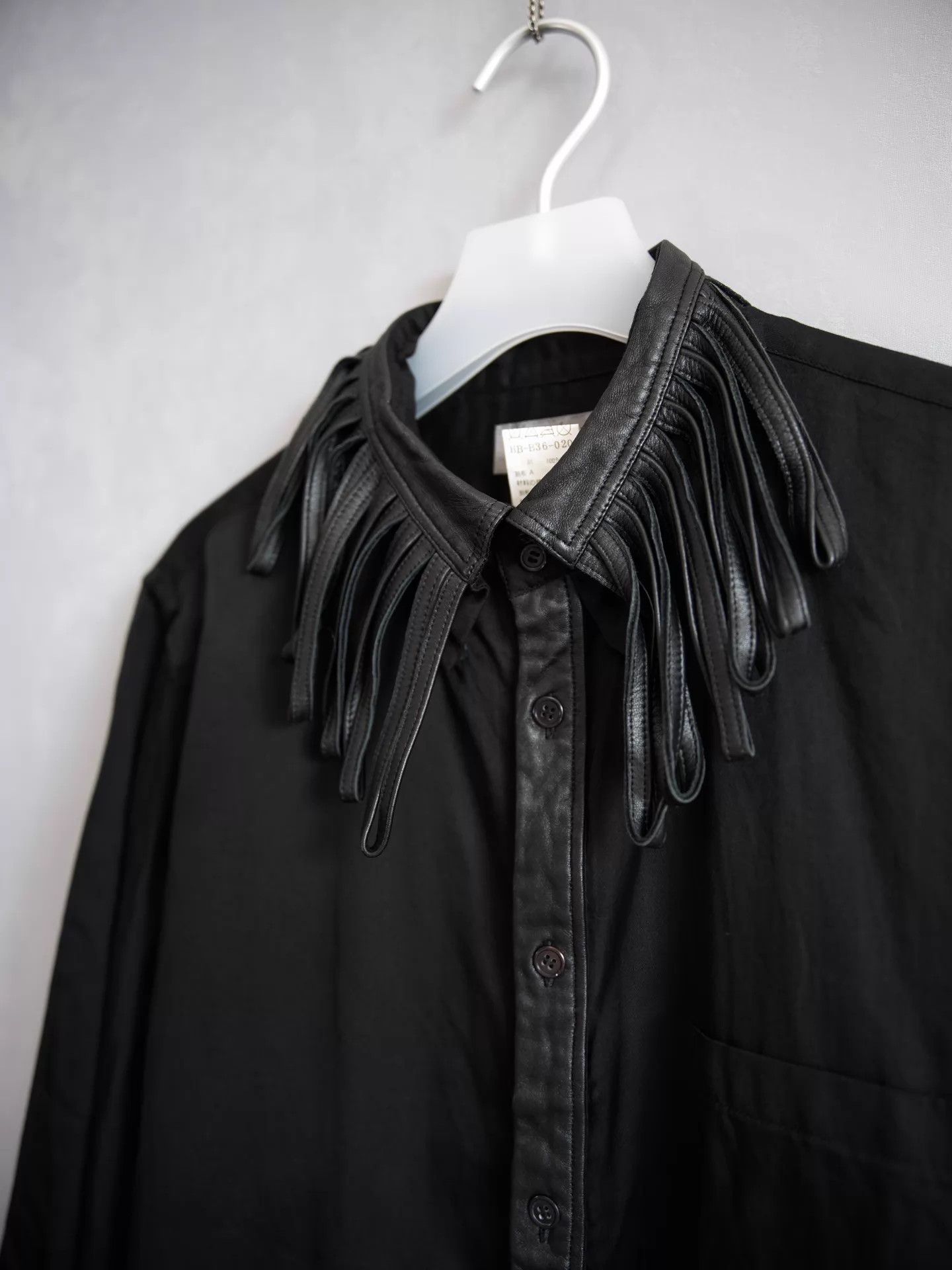 Yohji Yamamoto Yohji Yamamoto 06AW Fringe Ring Lambskin Shirt Black Size US S / EU 44-46 / 1 - 3 Thumbnail