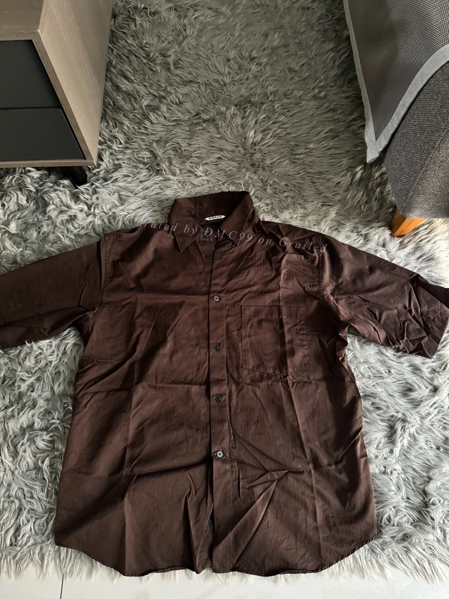 Auralee Auralee Brown Short-Sleeve Shirt Size US XL / EU 56 / 4 - 1 Thumbnail