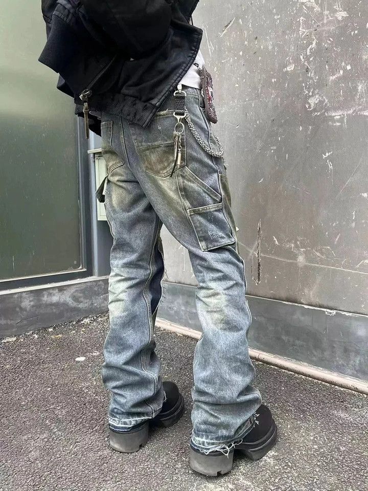 Vintage Dirty Double Knee Cargo jeans Size US 31 - 2 Thumbnail