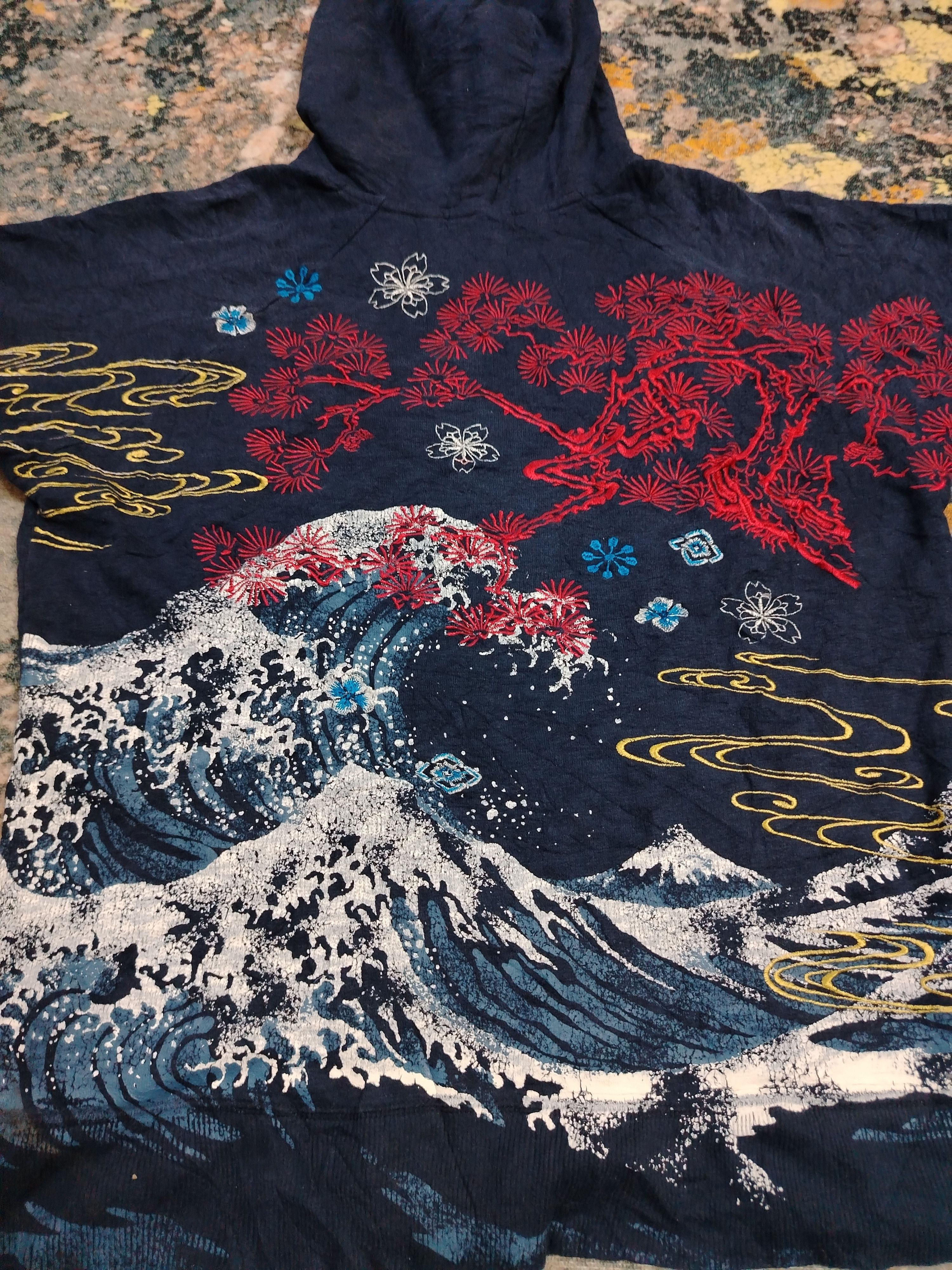 Japanese Brand Sukajan The Great Wave off Kanagawa Size US L / EU 52-54 / 3 - 3 Thumbnail