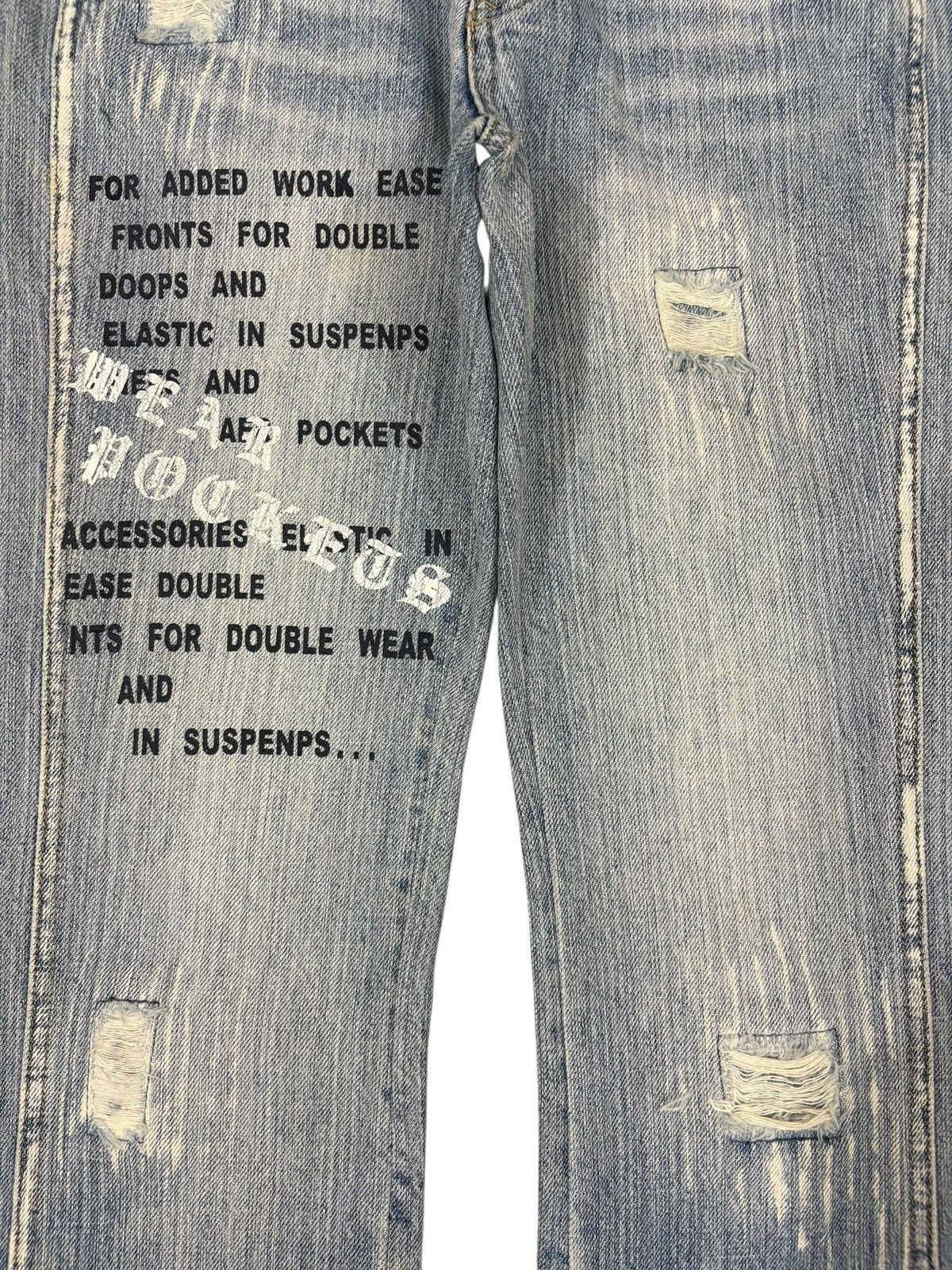 Seditionaries Vintage Japanese Brand Faded Wash Printed Flare Jeans Size US 29 - 5 Thumbnail