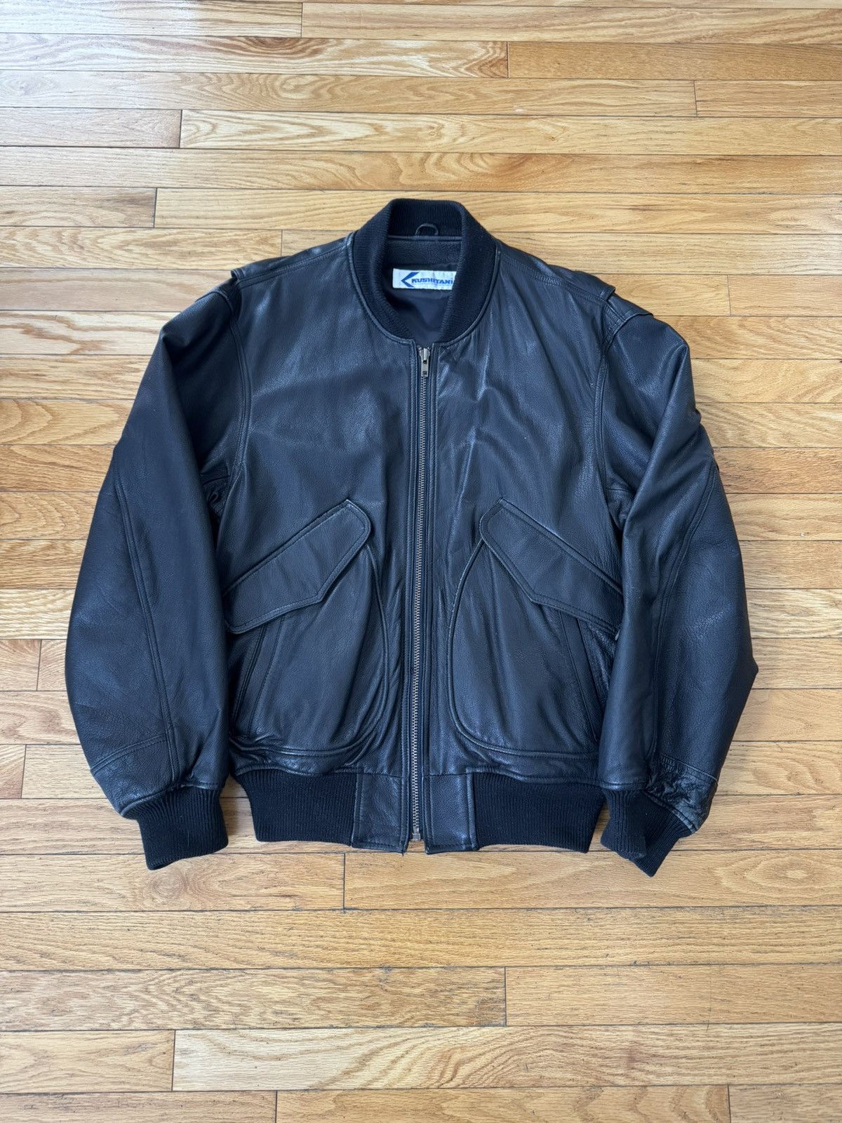 Vintage Vintage Kushitani Leather Explorer Bomber Jacket Size US L / EU 52-54 / 3 - 1 Thumbnail