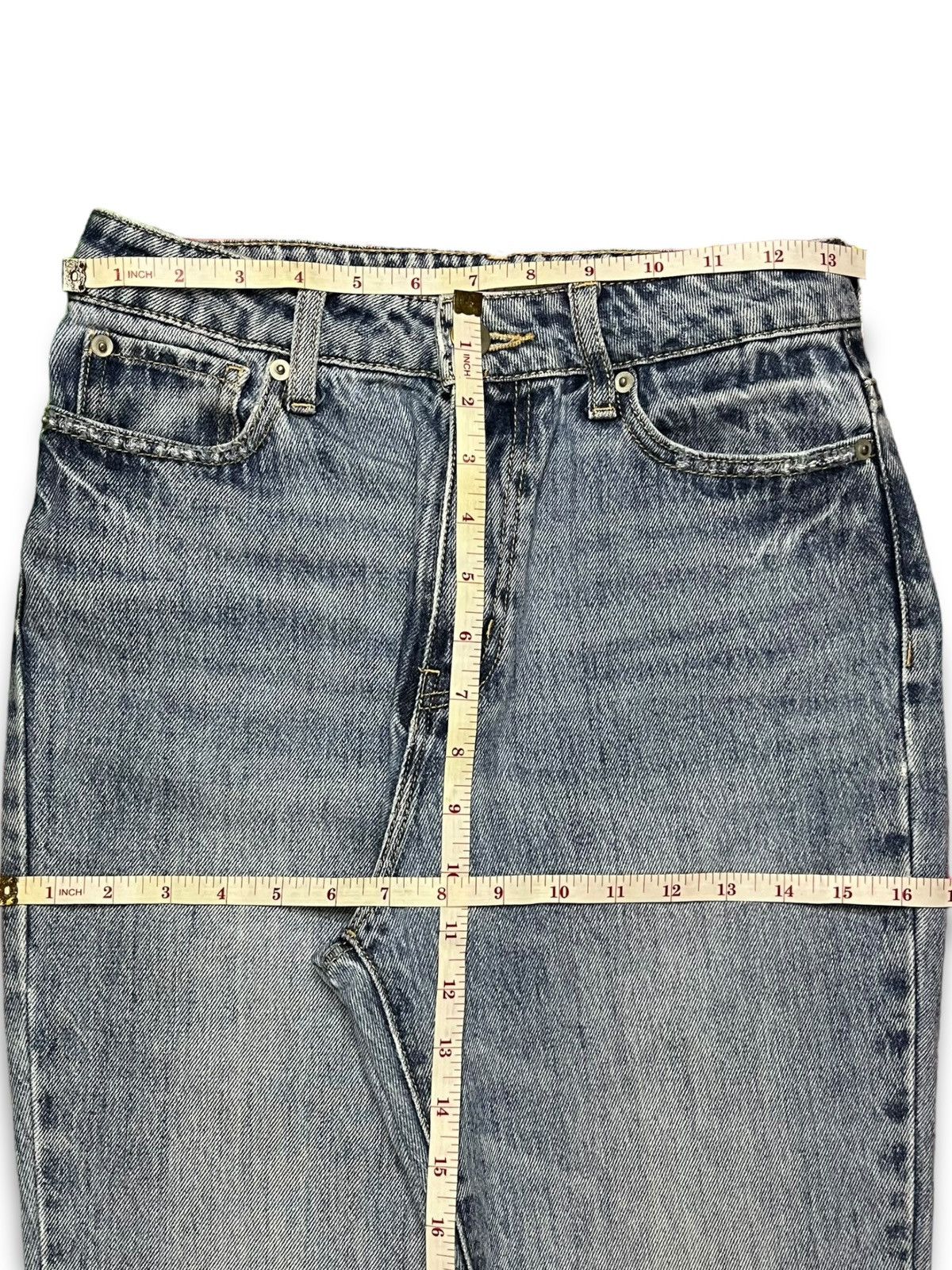 Japanese Brand Vintage Japanese Brand Blue Wash Distressed Flare Jeans Size 27" / US 4 / IT 40 - 13 Thumbnail