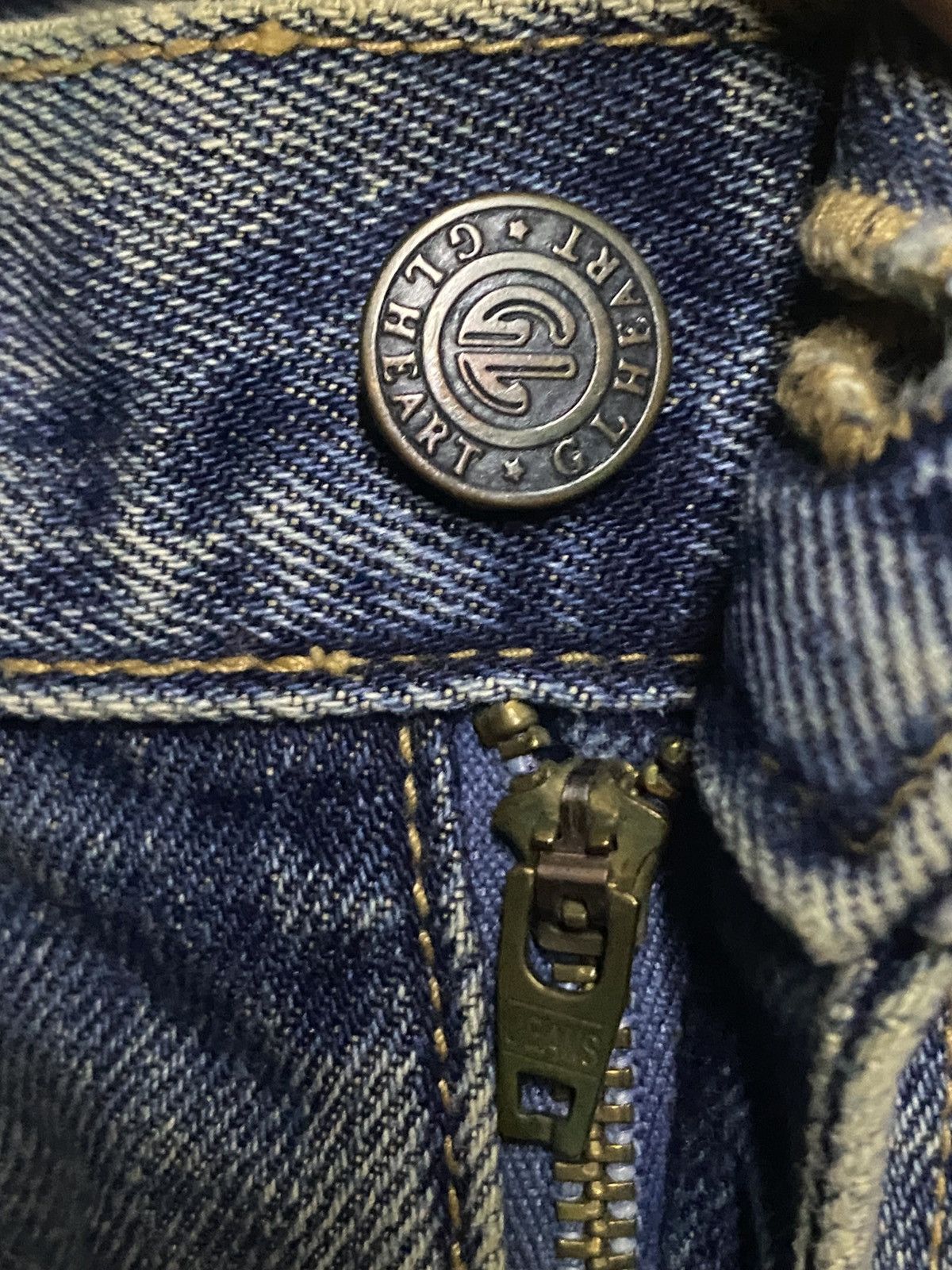 Japanese Brand Vintage GLHeart Mud Wash Distressed Loose Jeans Size US 31 - 11 Thumbnail
