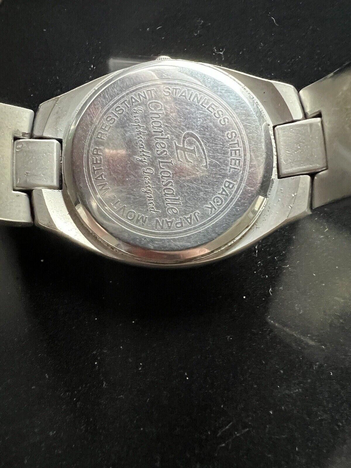 Designer CHARLES LASALLE SILVER color WATCH New Battery Size ONE SIZE - 5 Thumbnail
