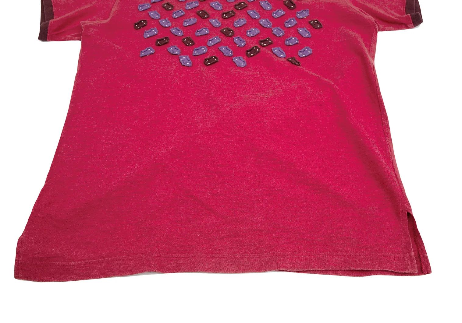 Issey Miyake Patch Sewn Ringer T-Shirt in Red Size US M / EU 48-50 / 2 - 6 Thumbnail