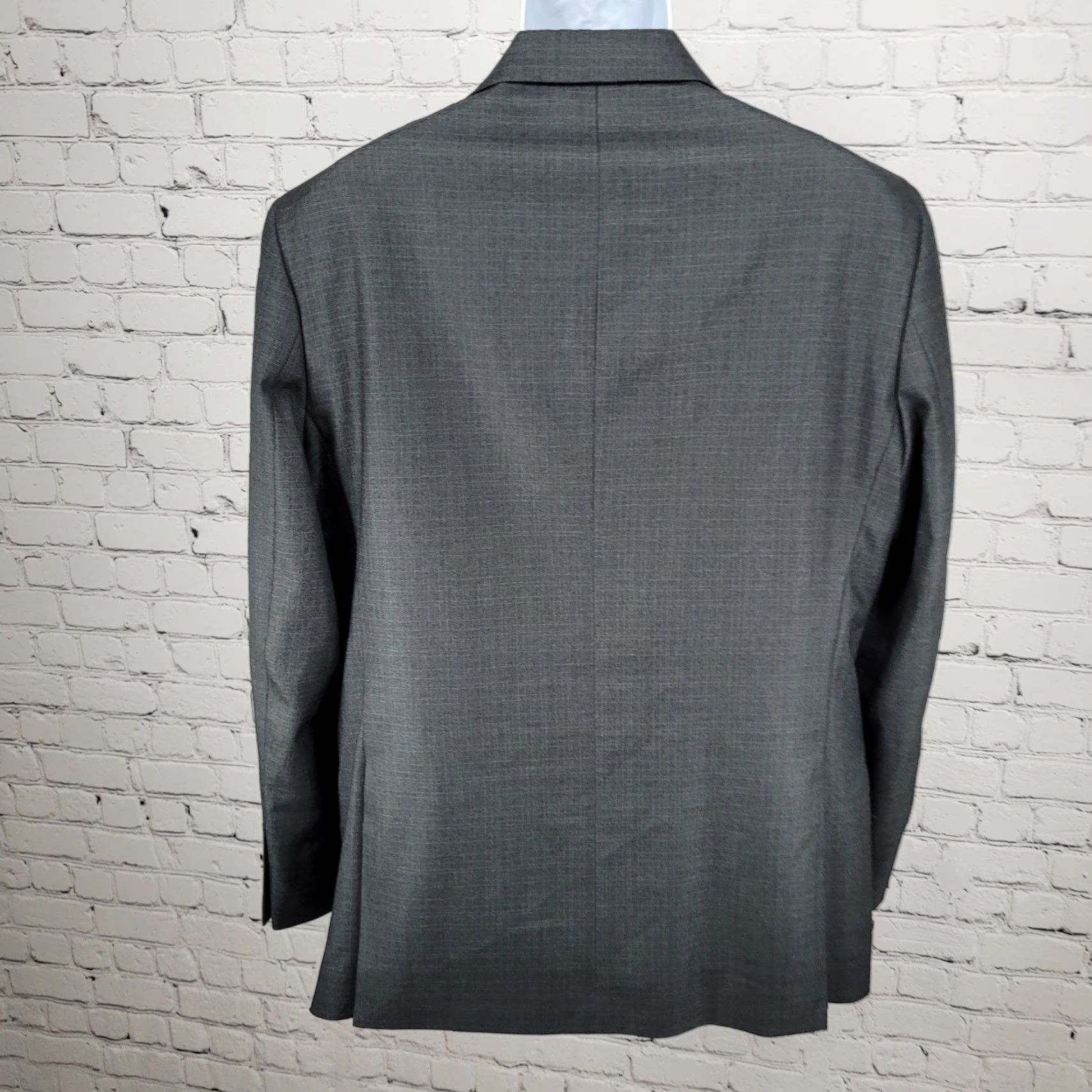 Kenneth Cole Kenneth Cole Blazer Grey Stretch 2 Button Notch Sport Coat 42L Men Trousers? Size 42R - 2 Thumbnail