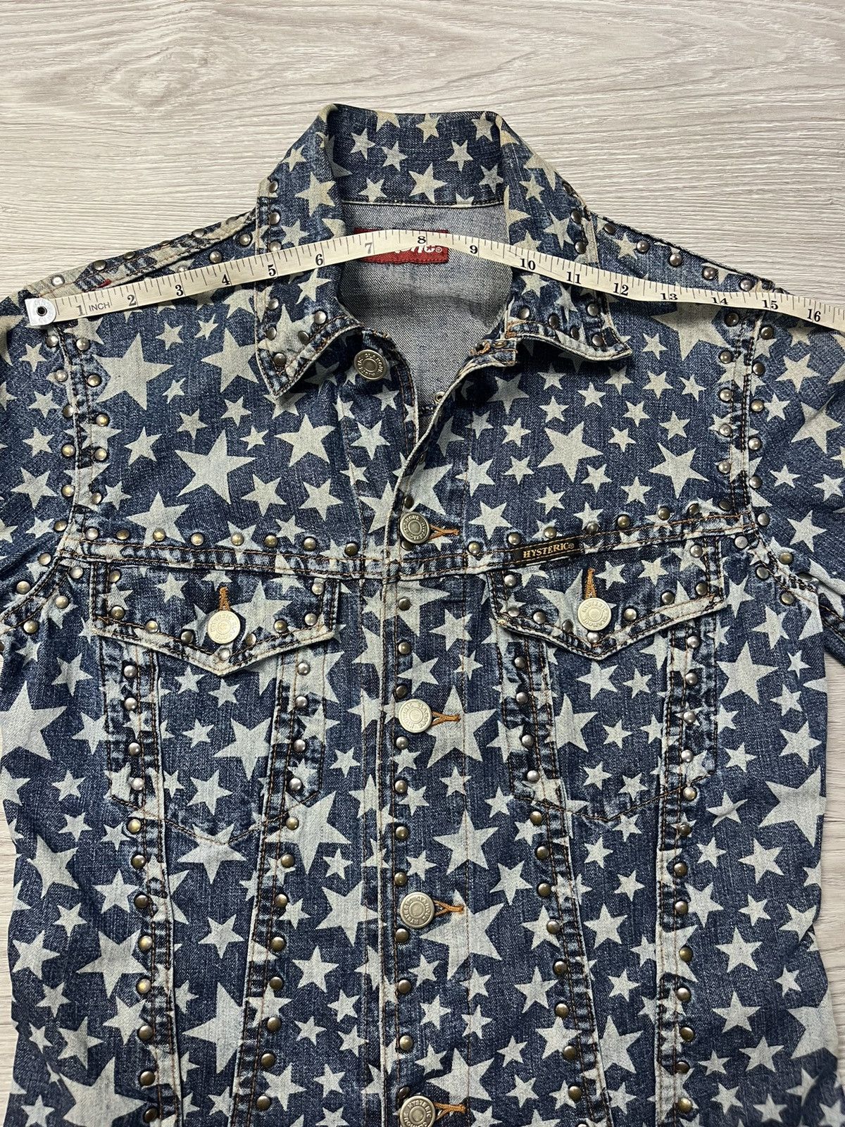 Hysteric Glamour × Japanese Brand Vintage Hysteric AOP Star Studded Denim Jacket Size S / US 4 / IT 40 - 9 Thumbnail